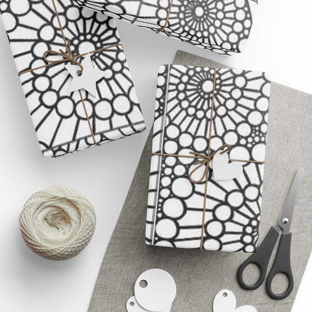 Elegant Geometric Wrapping Paper, Gift Wrap for All Occasions, Modern Black and White Pattern, Birthday, Wedding, Holiday Wrap