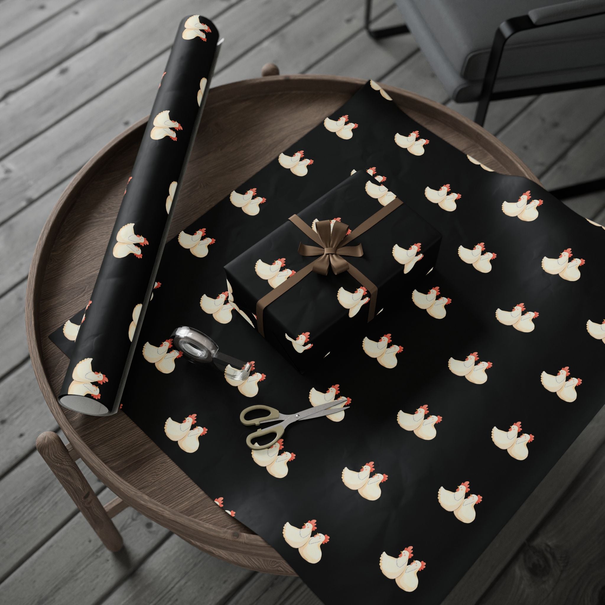 Two Cackling Hens Wrapping Paper, Fun Gift Wrap for Birthdays, Holidays, Parties, Farmhouse Decor