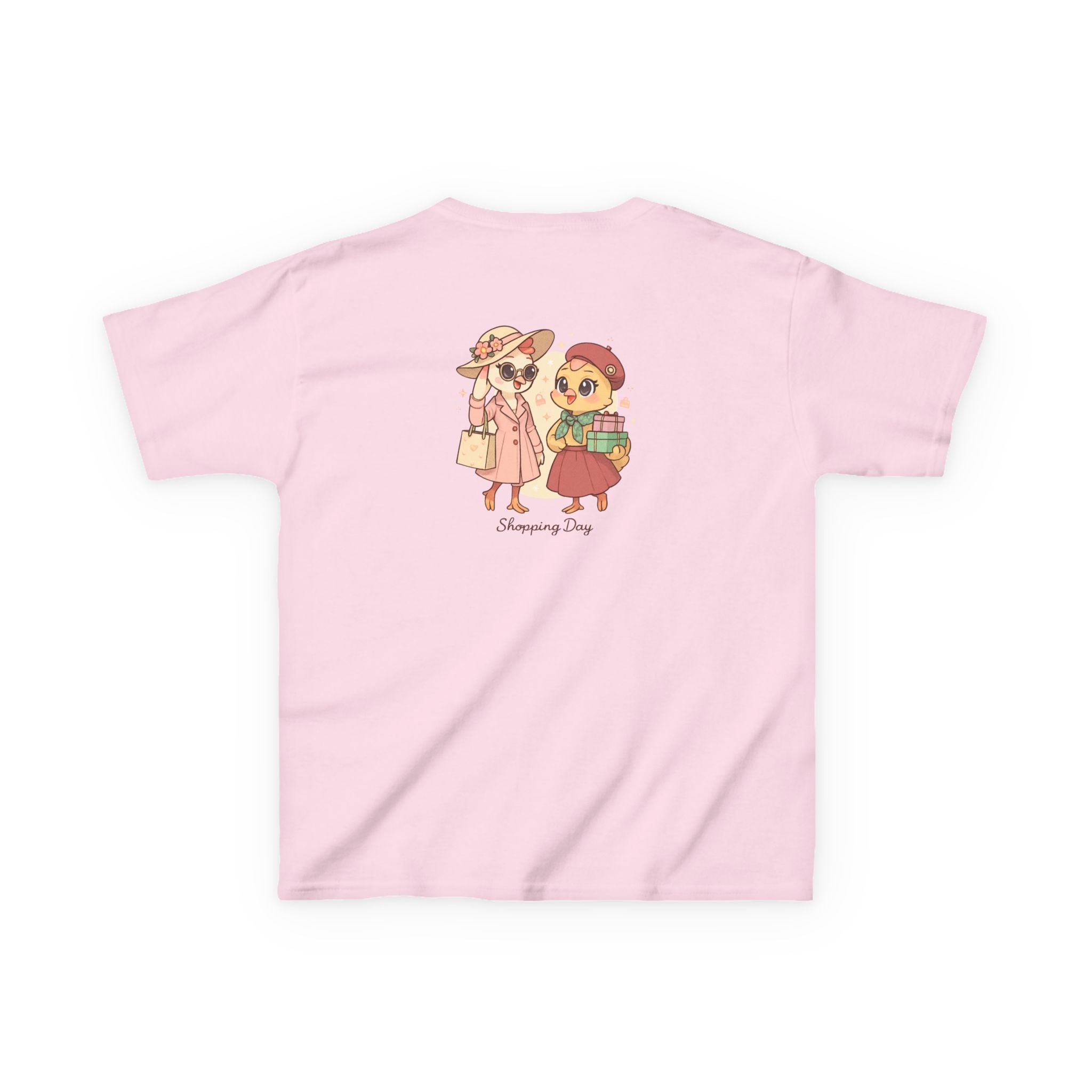 Kids Tee — Vintage Hens in Hats Illustration (Back Print)