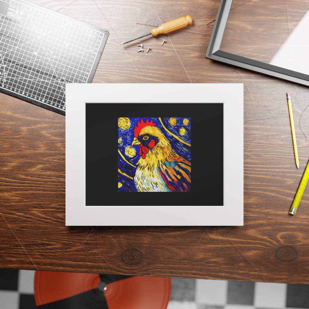 Vibrant Chicken Art Print,  Farmhouse Style Artwork, Perfect for Kitchen or Gallery