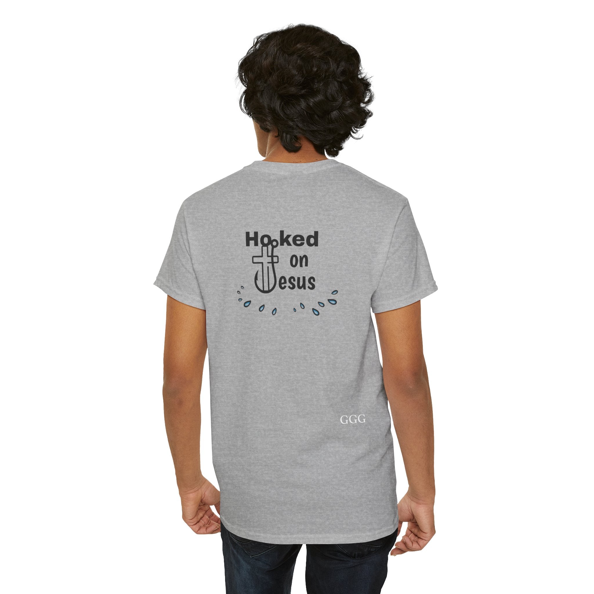 Hooked on Jesus Unisex Heavy Cotton Tee - Faith-Inspired Apparel