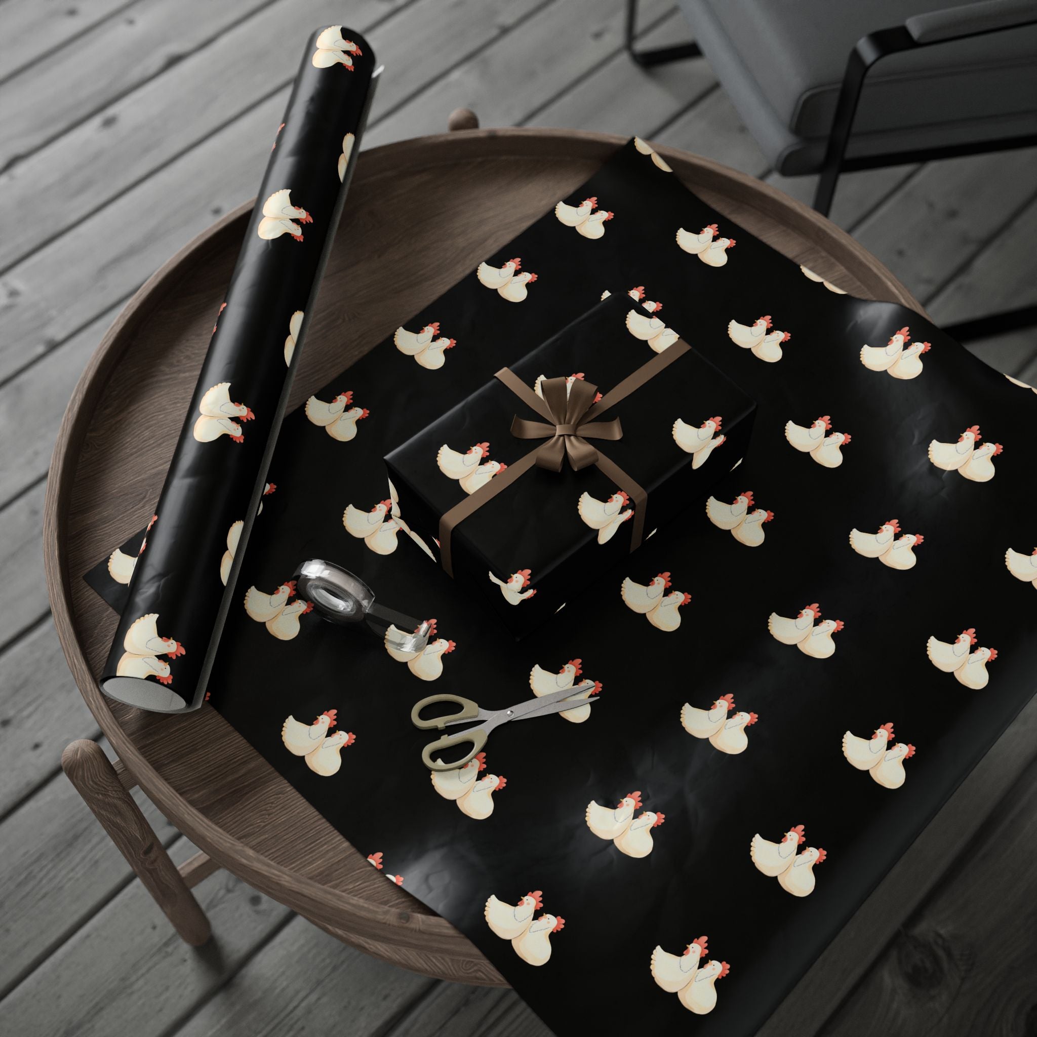 Two Cackling Hens Wrapping Paper, Fun Gift Wrap for Birthdays, Holidays, Parties, Farmhouse Decor