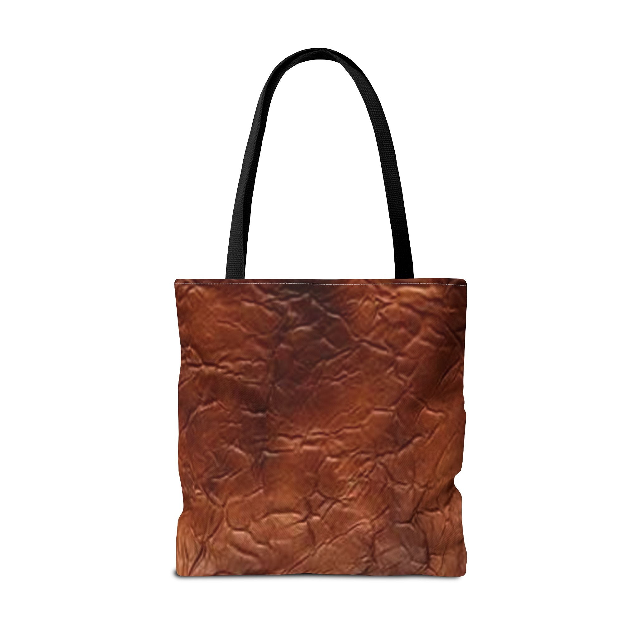 Canvas Tote Bag - Bison Leather Print Eco-Friendly Carryall for Everyday Use