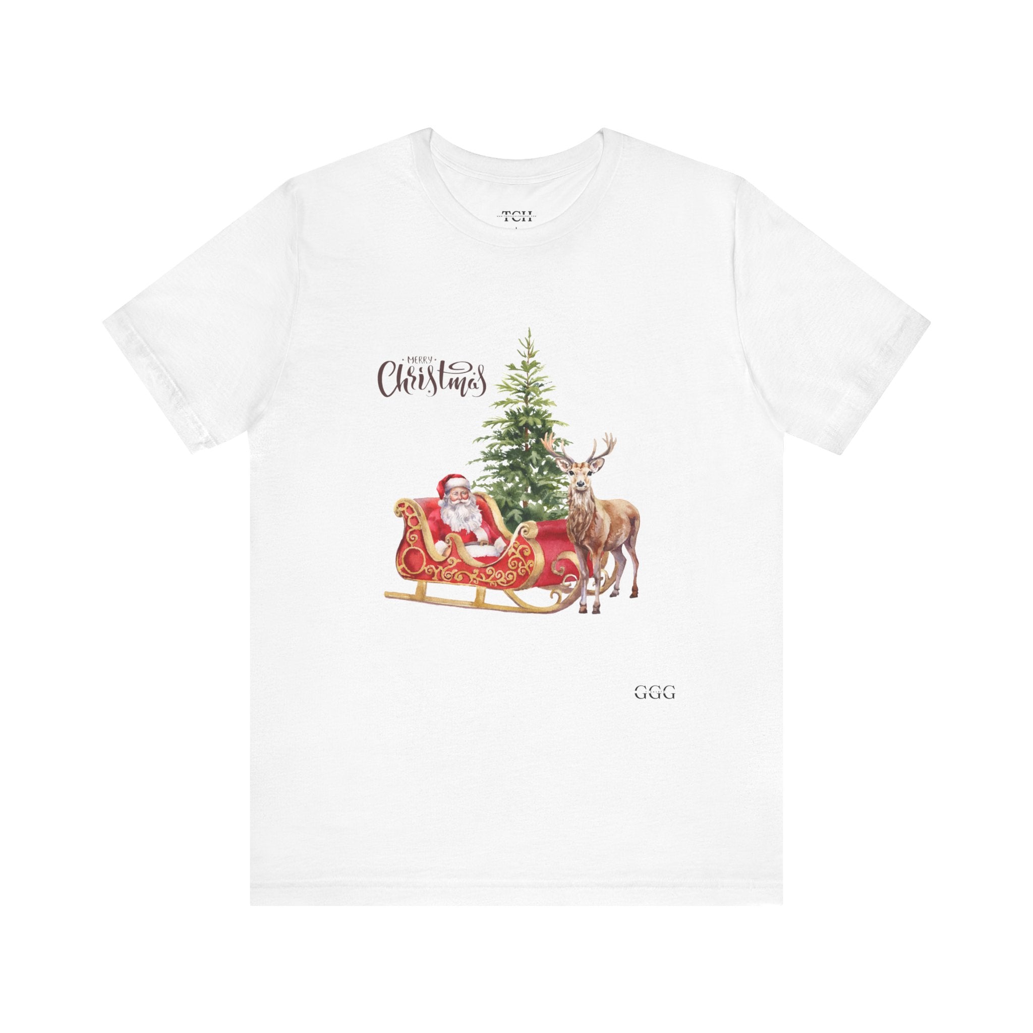 Christmas Joy Unisex Tee - Santa Sleigh Design, Holiday Gift, Festive Apparel, Winter Celebration, Christmas Shirt, Unisex T-Shirt