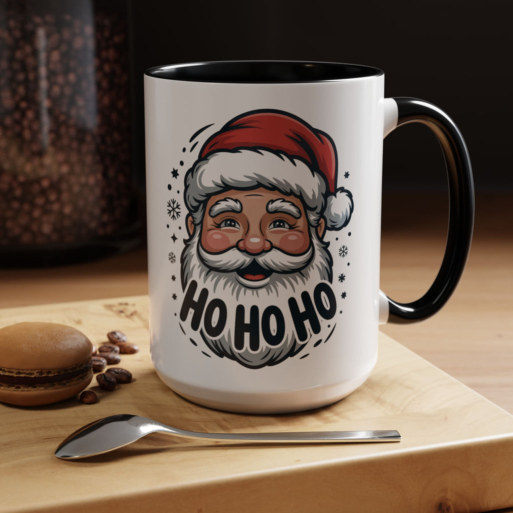 Santa "Ho Ho Ho" Accent Coffee Mug — Festive Holiday Christmas Gift (11/15oz)