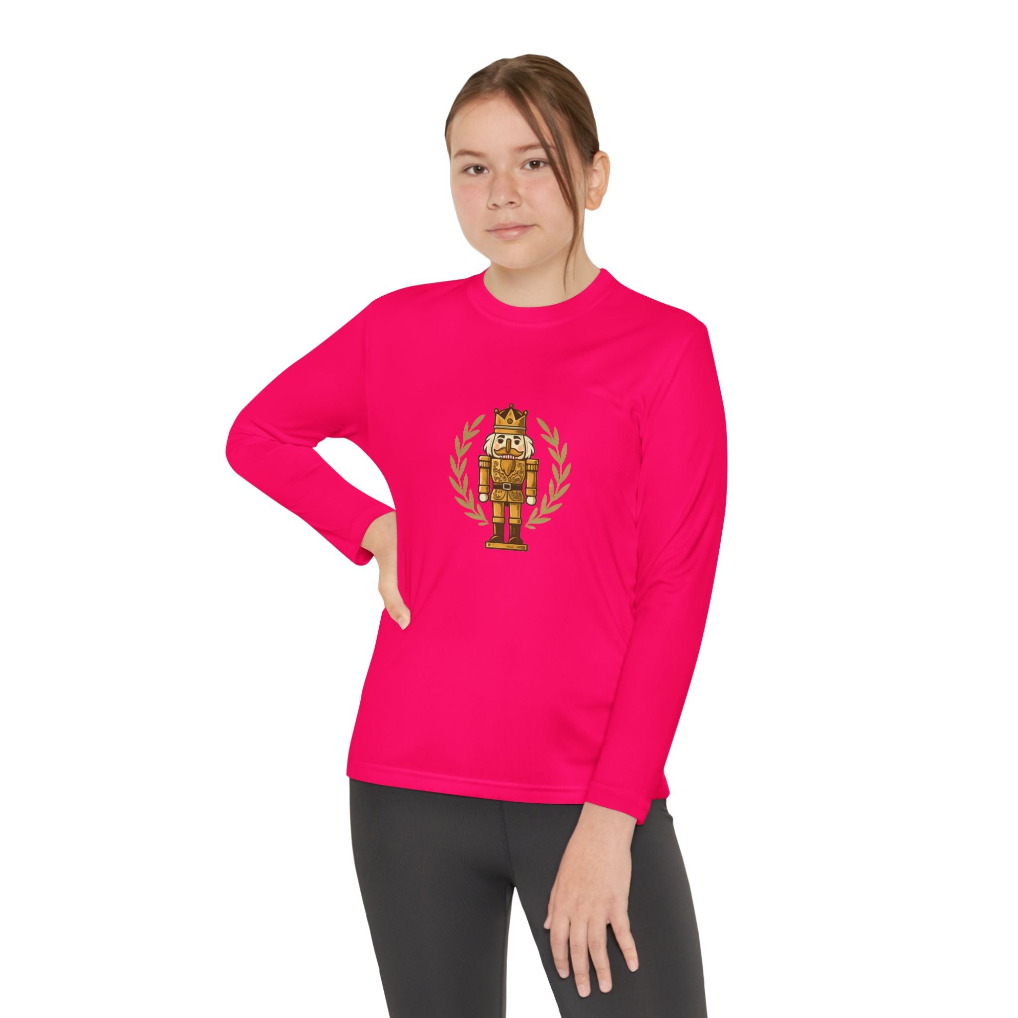 Youth Long Sleeve Tee — Golden Nutcracker Champion Graphic