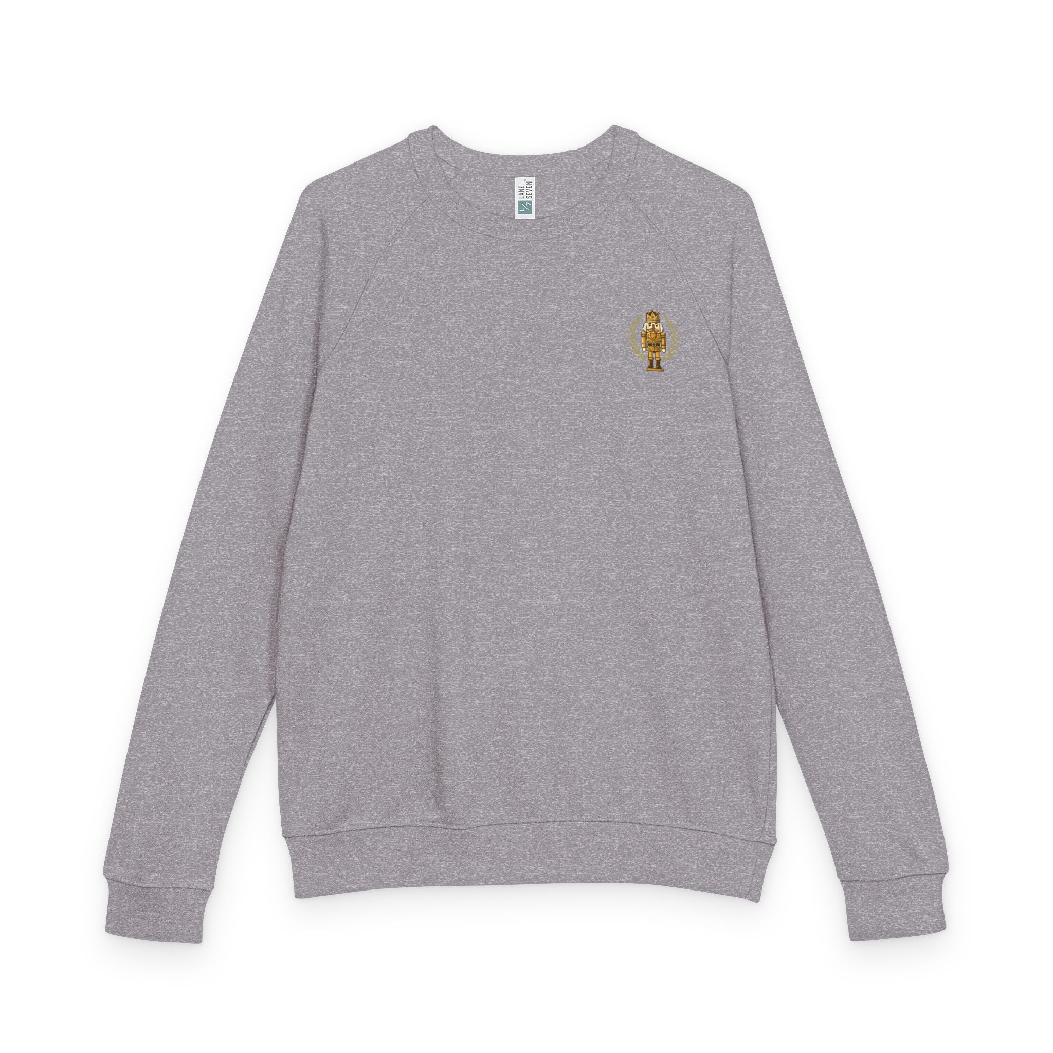 Gold Crest Crewneck Sweatshirt — Vintage Emblem Raglan Pullover