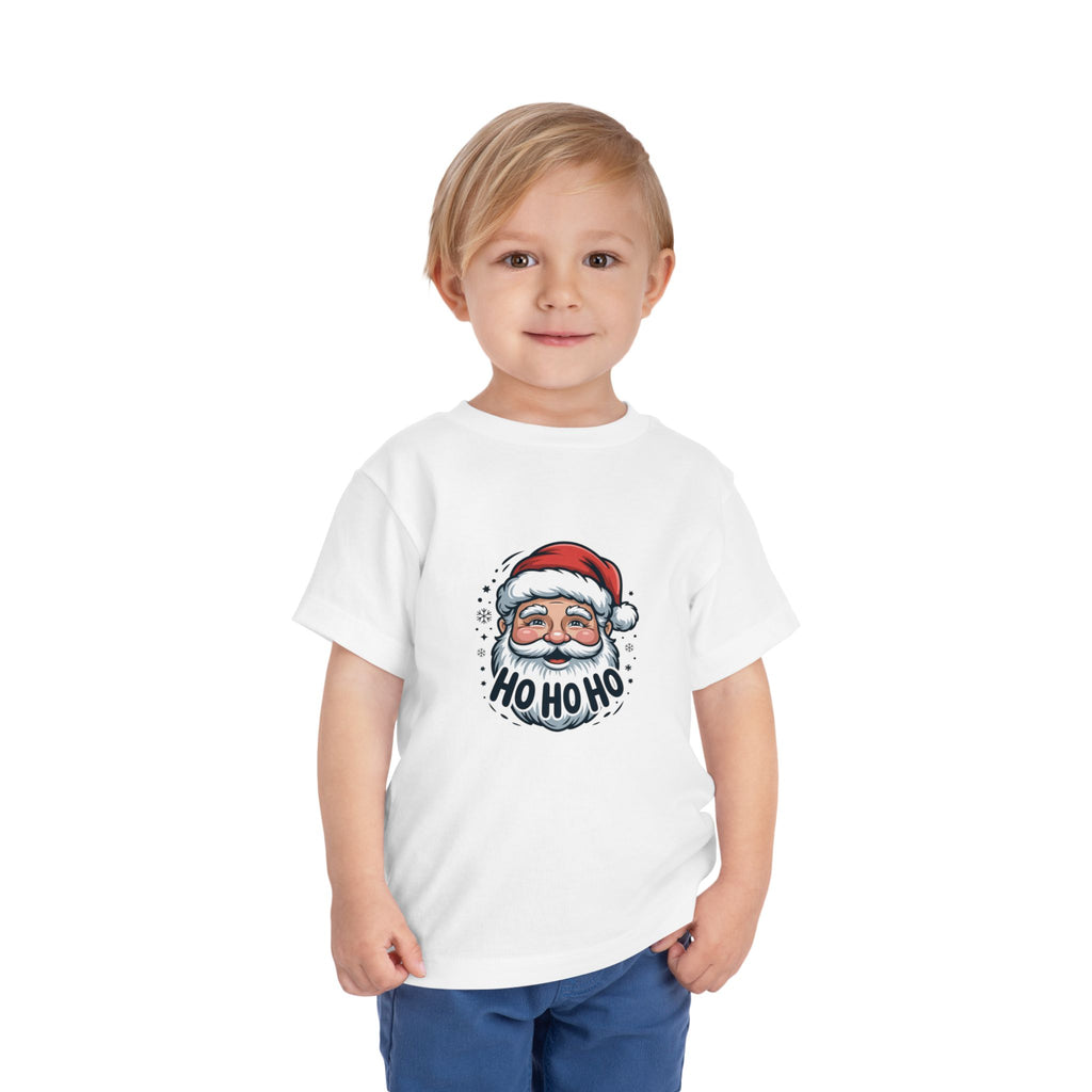 Santa Face "Ho Ho Ho" Toddler Tee — Cute Christmas Holiday Shirt