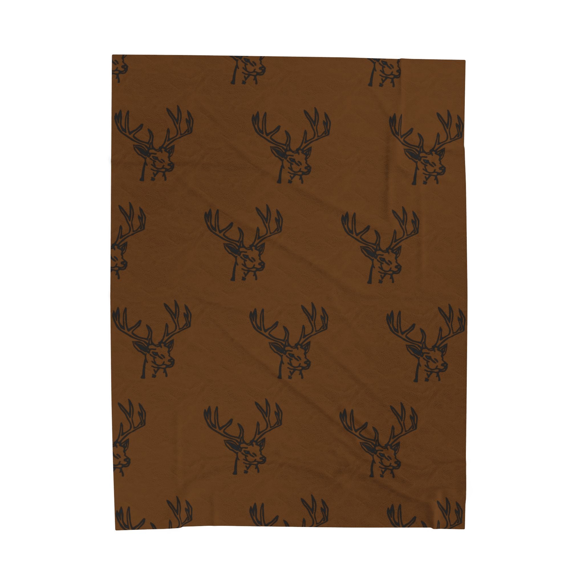 Velveteen Blanket with Rustic Antlers Design