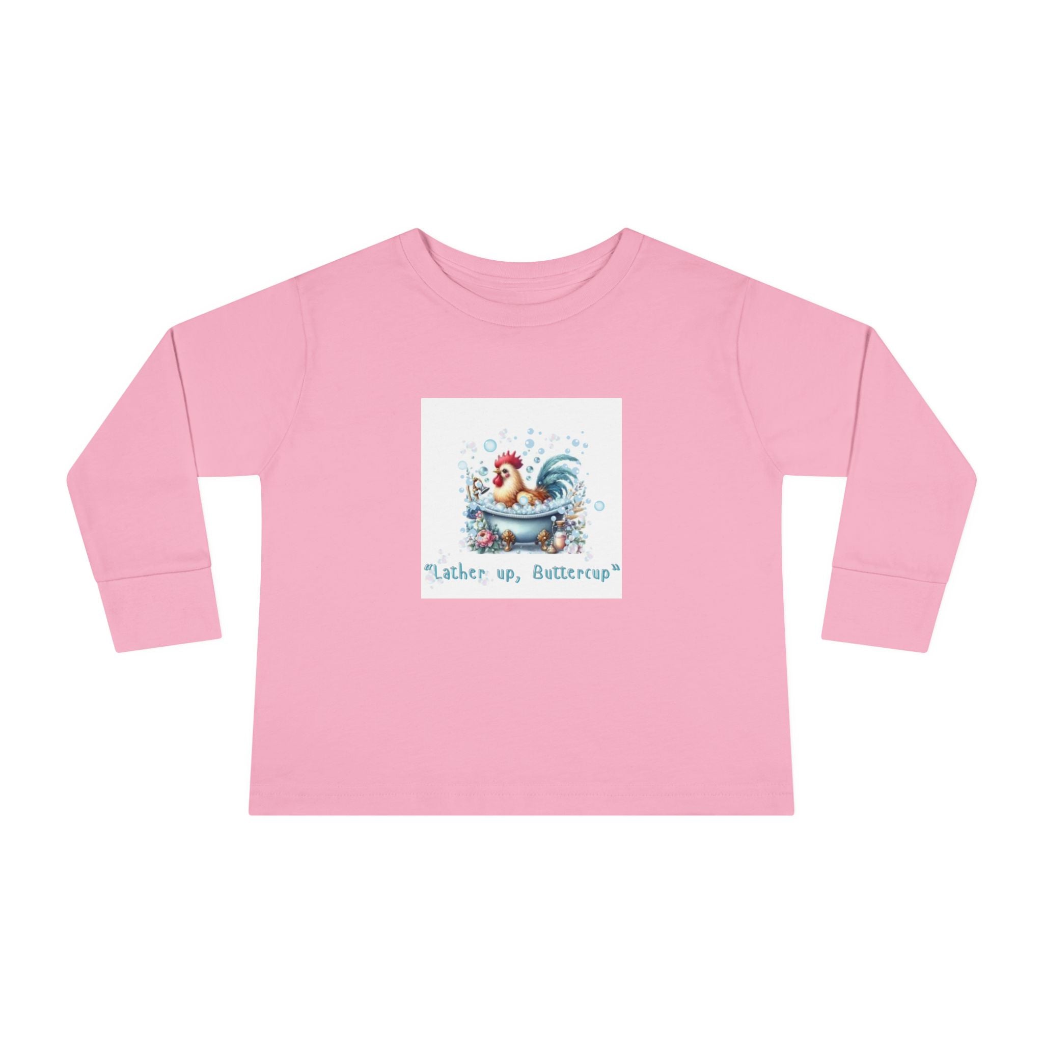 Cute Toddler Long Sleeve Tee with 'Lather up, Buttercup' Design
