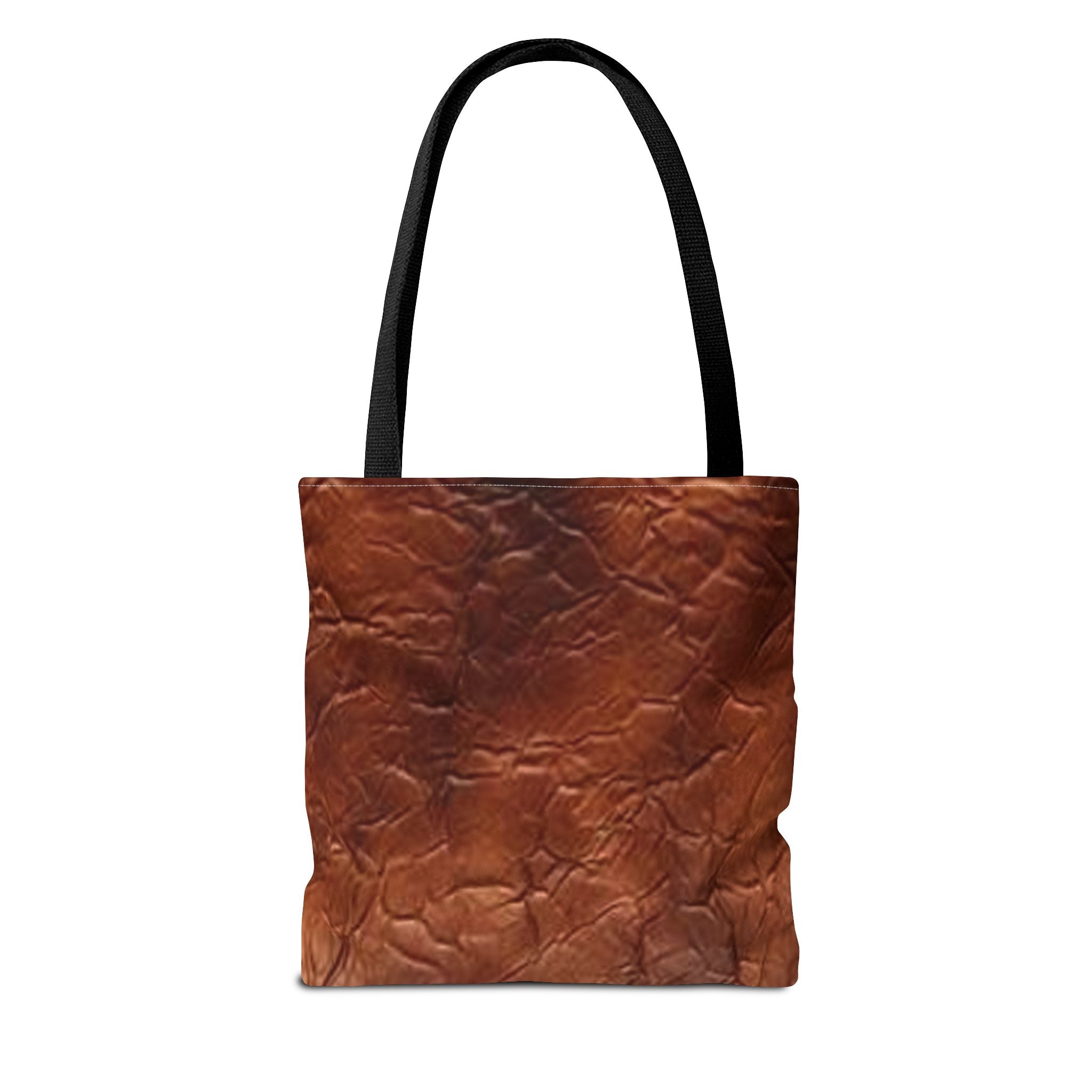 Canvas Tote Bag - Bison Leather Print Eco-Friendly Carryall for Everyday Use