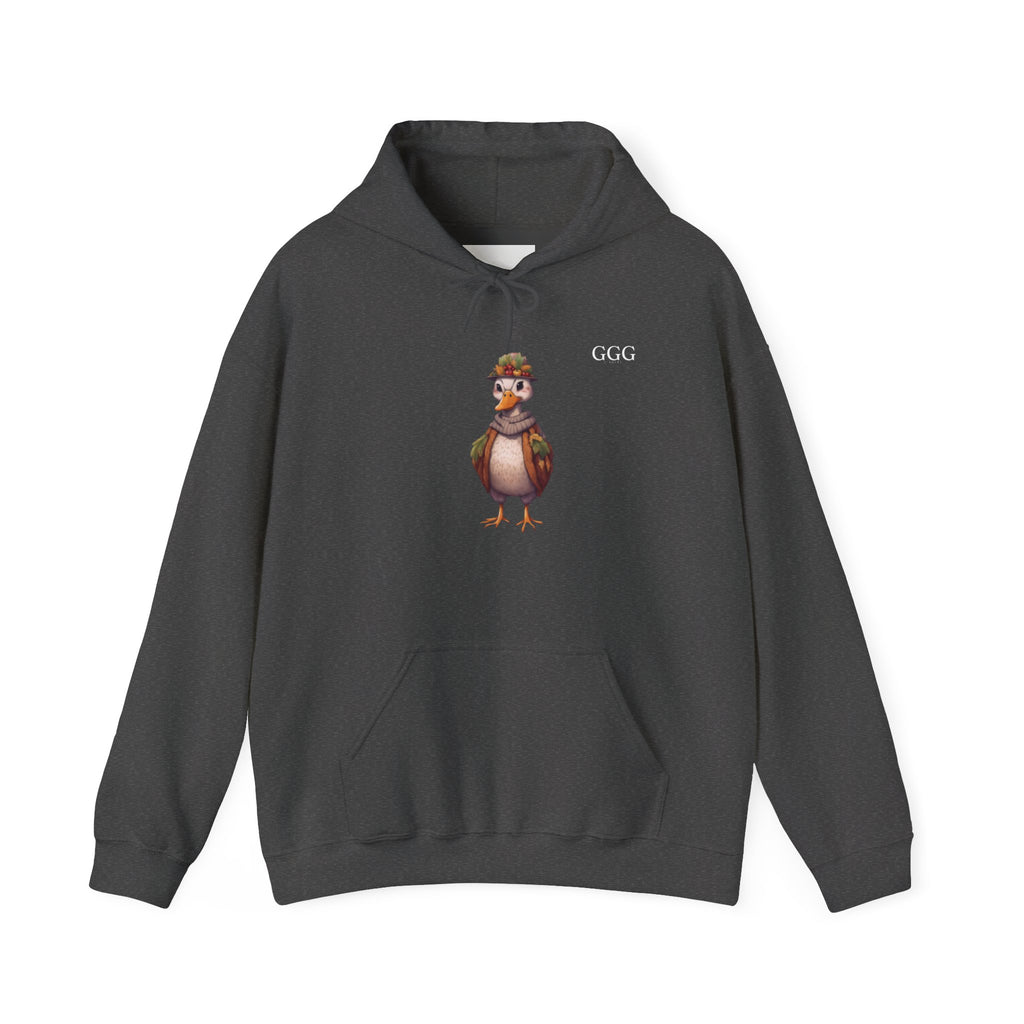Duckling Graphic Hoodie — Cute Vintage Duck with Scarf Sweatshirt