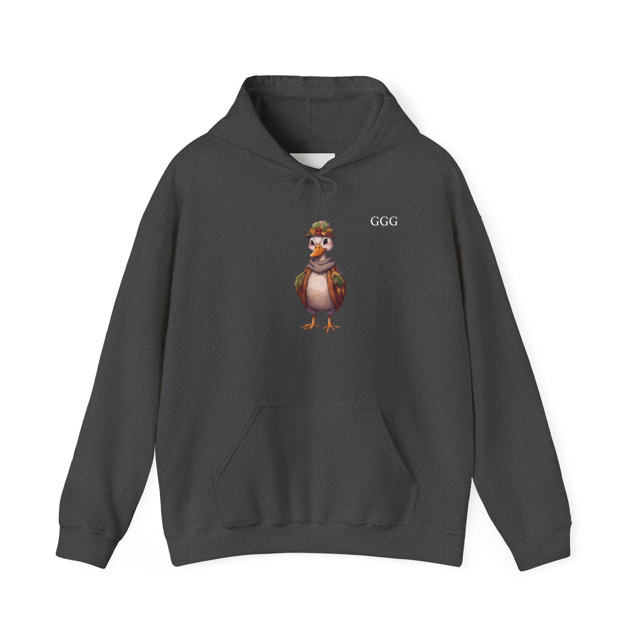 Duckling Graphic Hoodie — Cute Vintage Duck with Scarf Sweatshirt