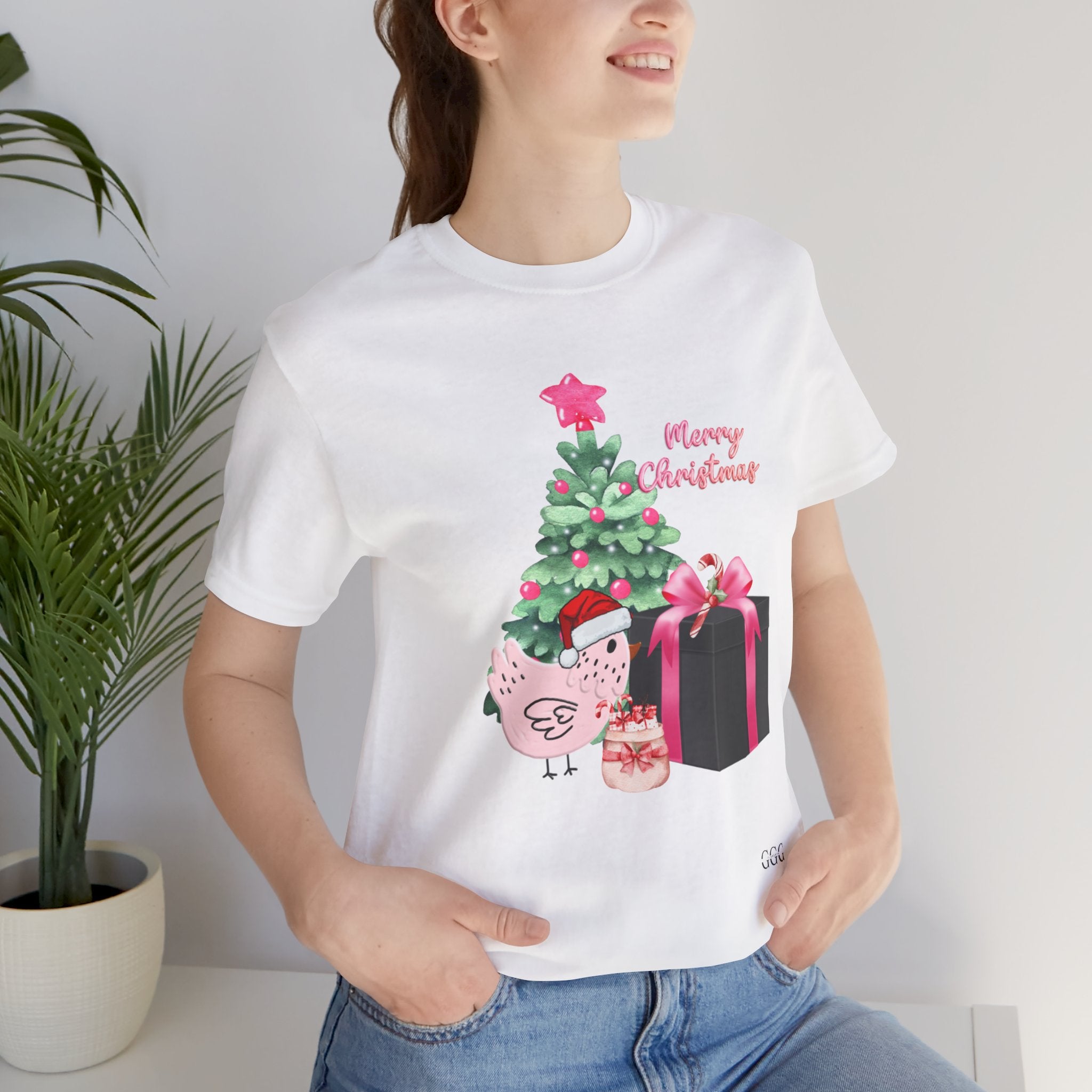 Pink Christmas Chick Tee, Merry Christmas Shirt
