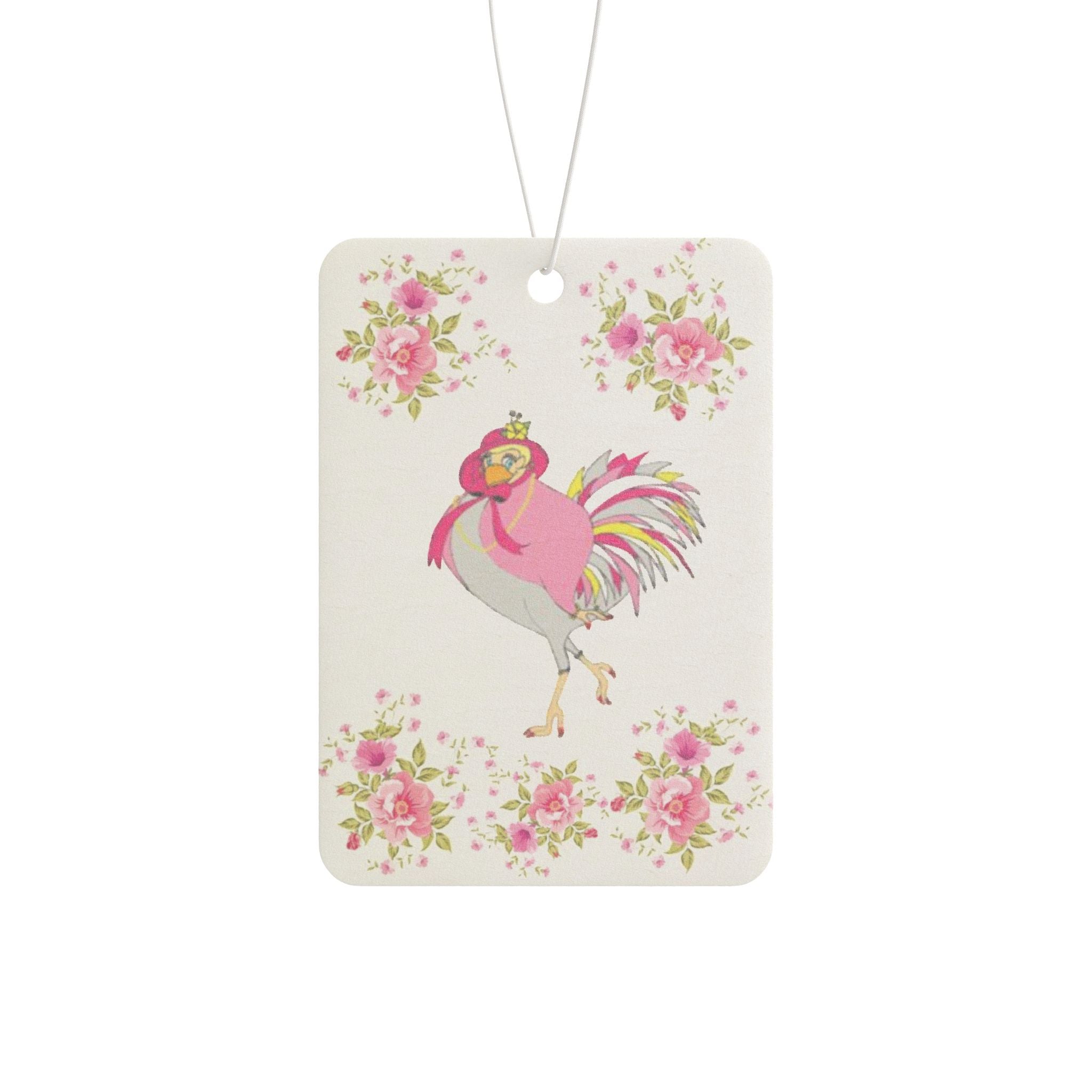 Colorful Floral Car Air Freshener | Pink Chicken