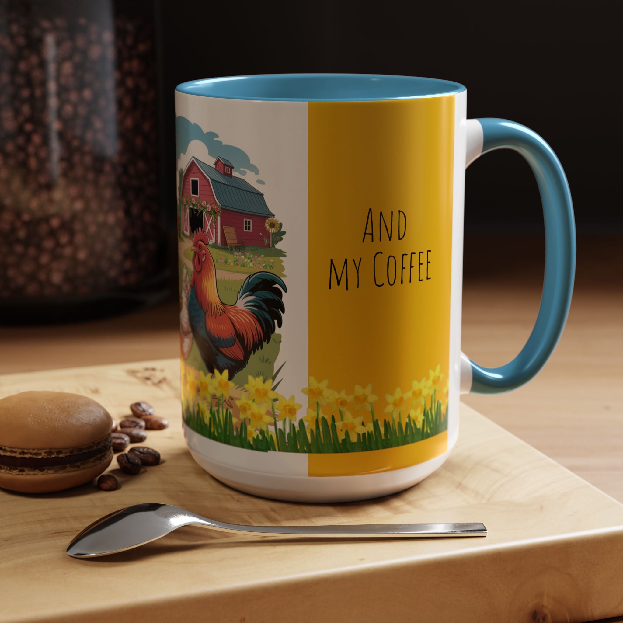 Farmhouse Chic Accent Coffee Mug - "And My Coffee" Design