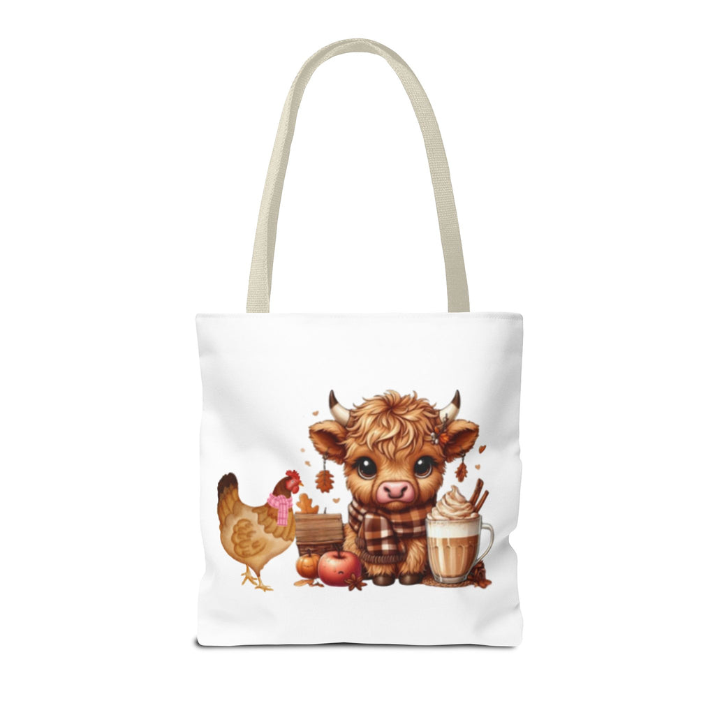 Friends- Cute Cow & Chicken Tote Bag for Farm Lovers, Harvest Market Bag