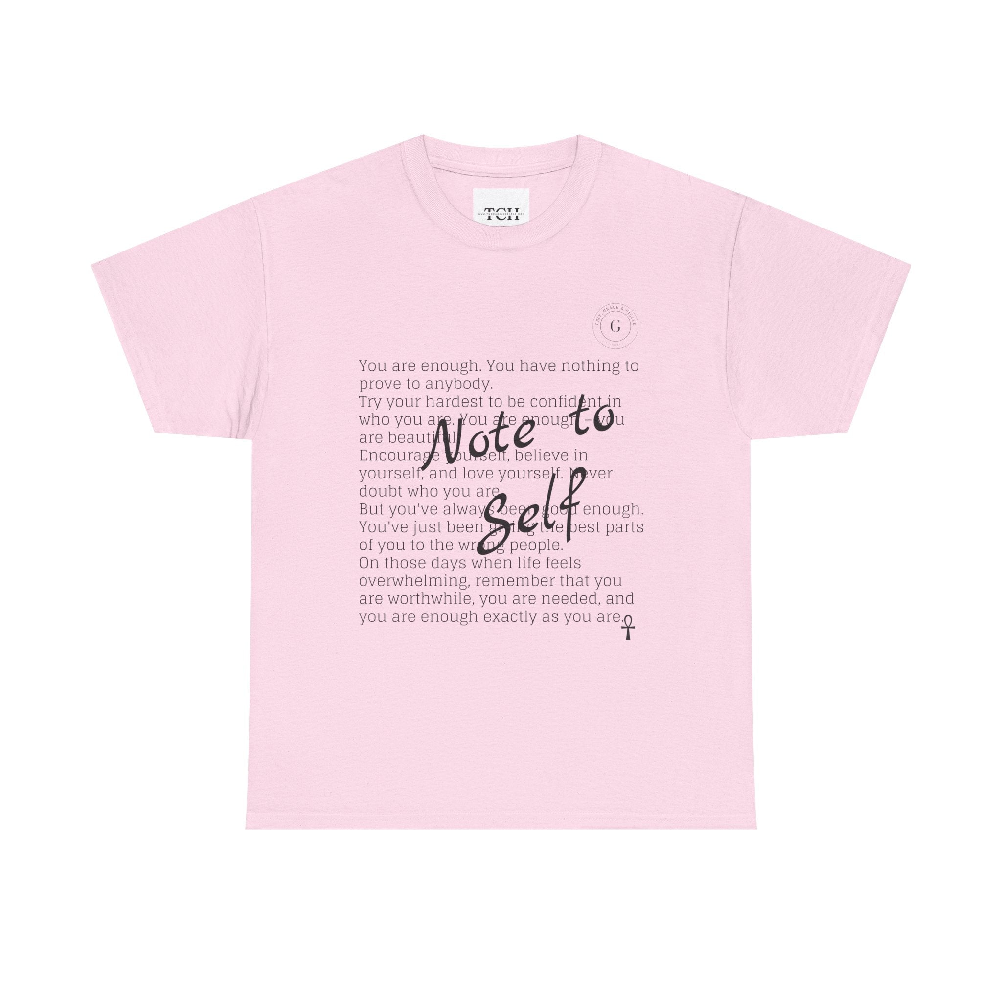 Reflective Note to Self Ladies Tee - Motivational Self-Care Shirt
