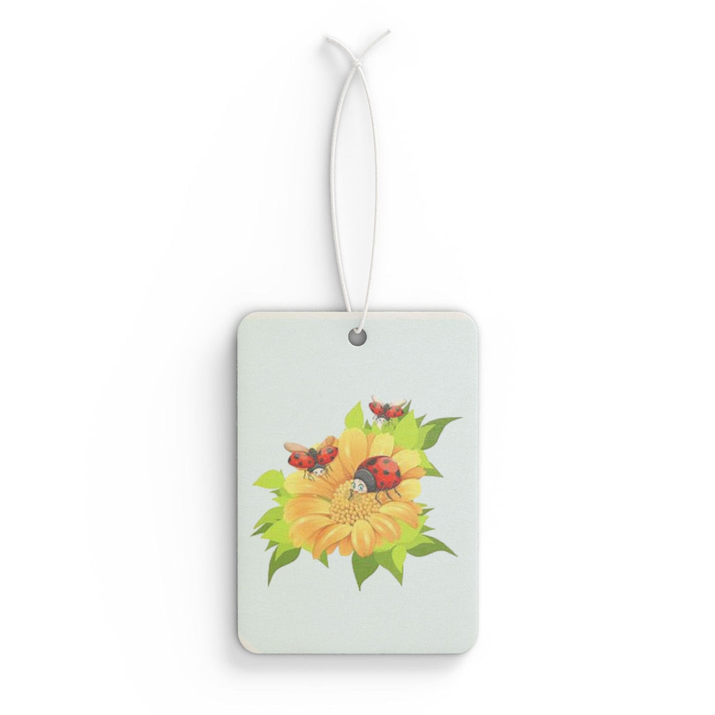 Floral Car Air Freshener, Sunflower & Ladybug Design, Cute Car Decor, Gift for Nature Lovers, Summer Vibes, Eco-Friendly Air Freshener