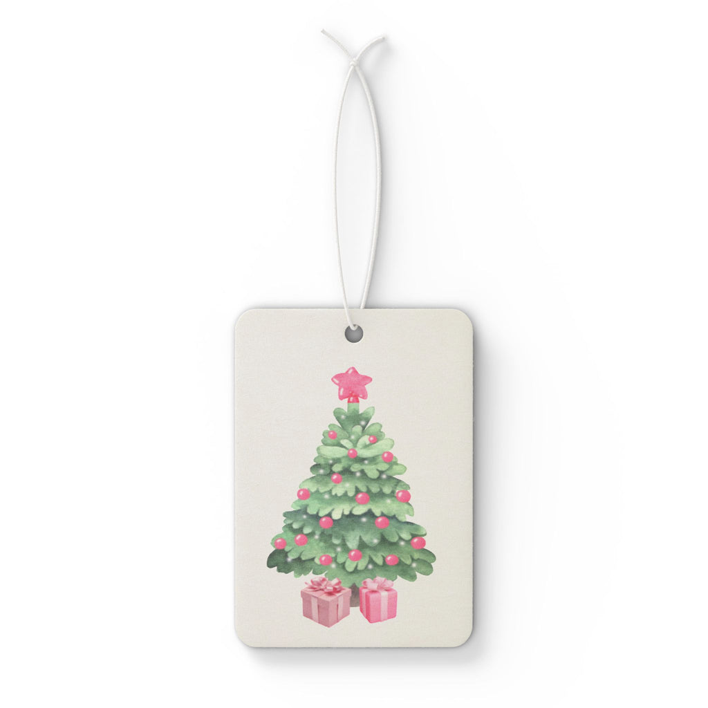 Christmas Tree Car Air Freshener — Cute Pink Ornaments & Gifts Scented Holiday Car Decor