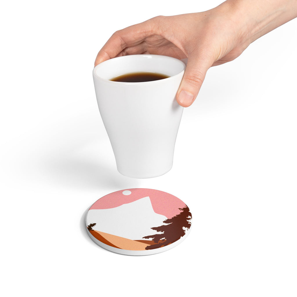 Mountain Sunset Ceramic Coaster