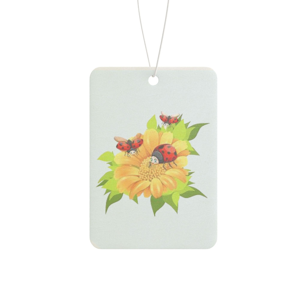 Floral Car Air Freshener, Sunflower & Ladybug Design, Cute Car Decor, Gift for Nature Lovers, Summer Vibes, Eco-Friendly Air Freshener