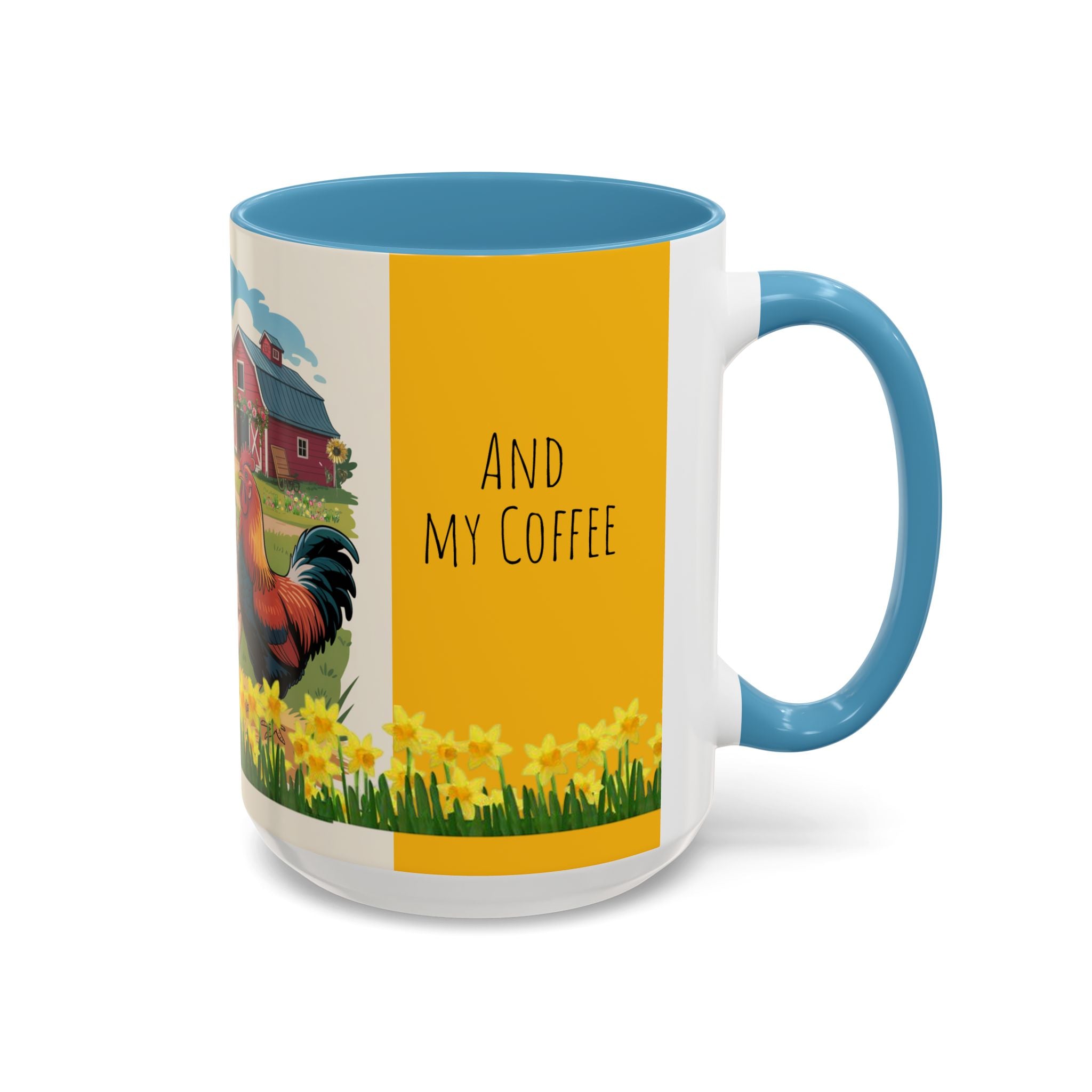 Farmhouse Chic Accent Coffee Mug - "And My Coffee" Design