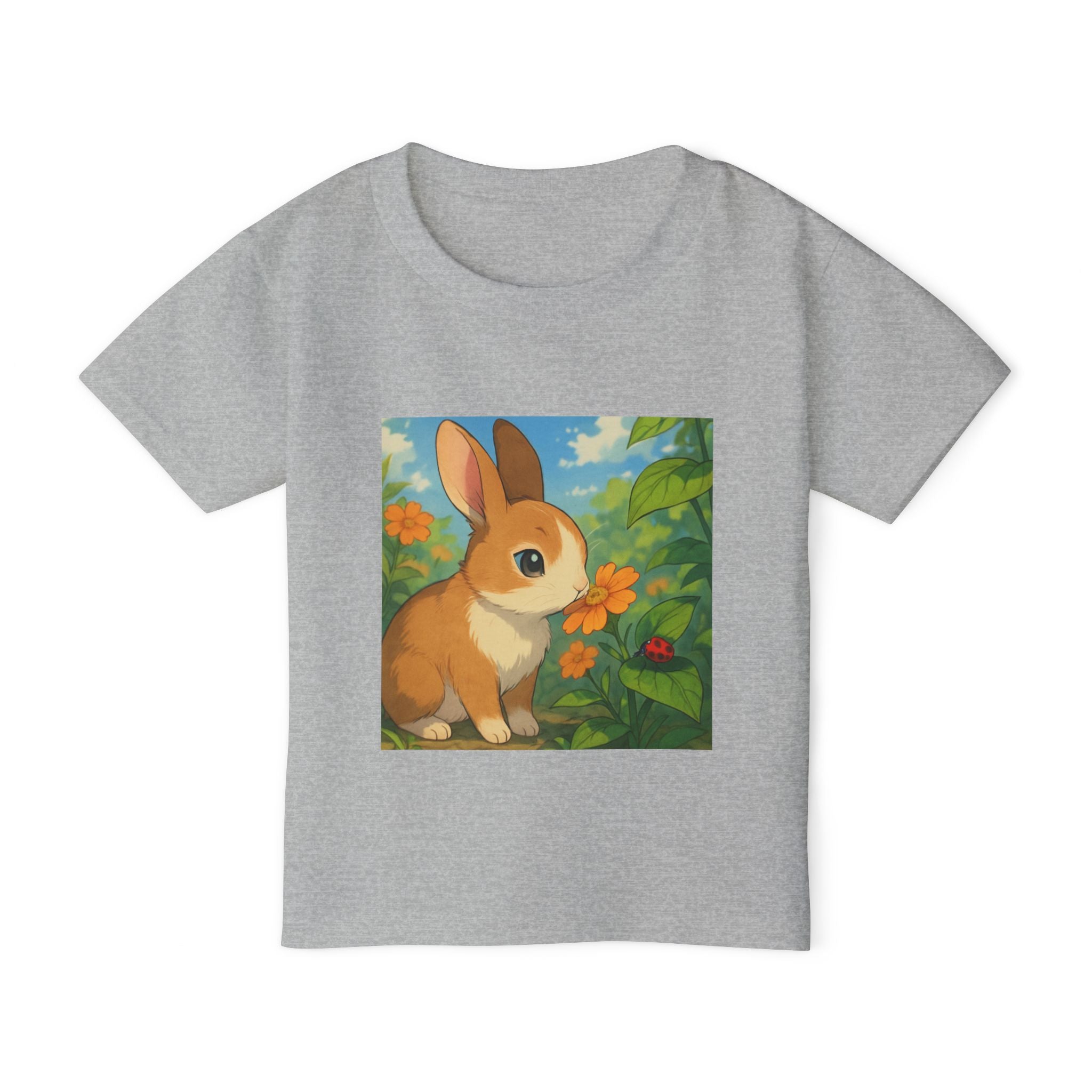Toddler T-Shirt — Cute Bunny in Garden Kids Tee