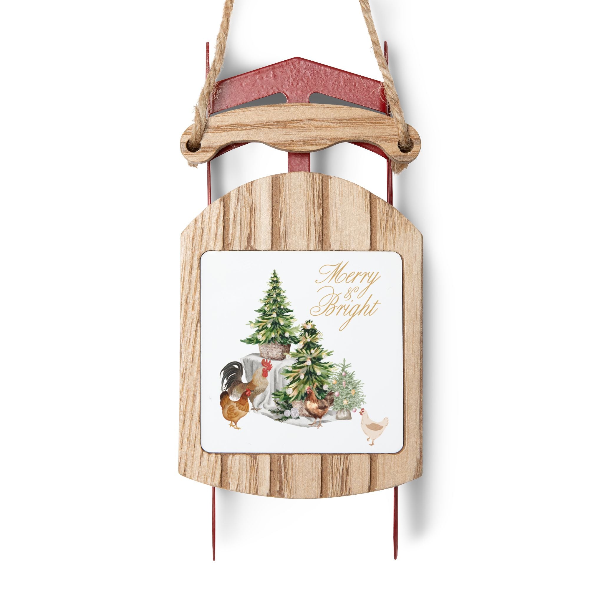 Chickens Sled Ornaments