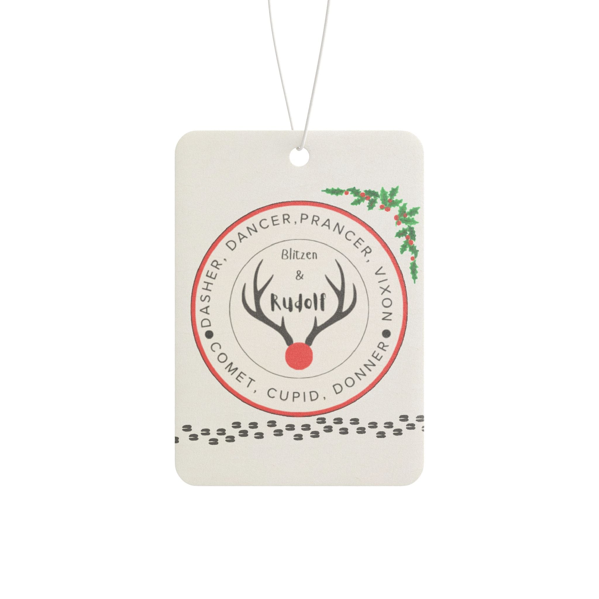 Reindeer Rudolph Car Air Freshener — Christmas Scented Holiday Ornament