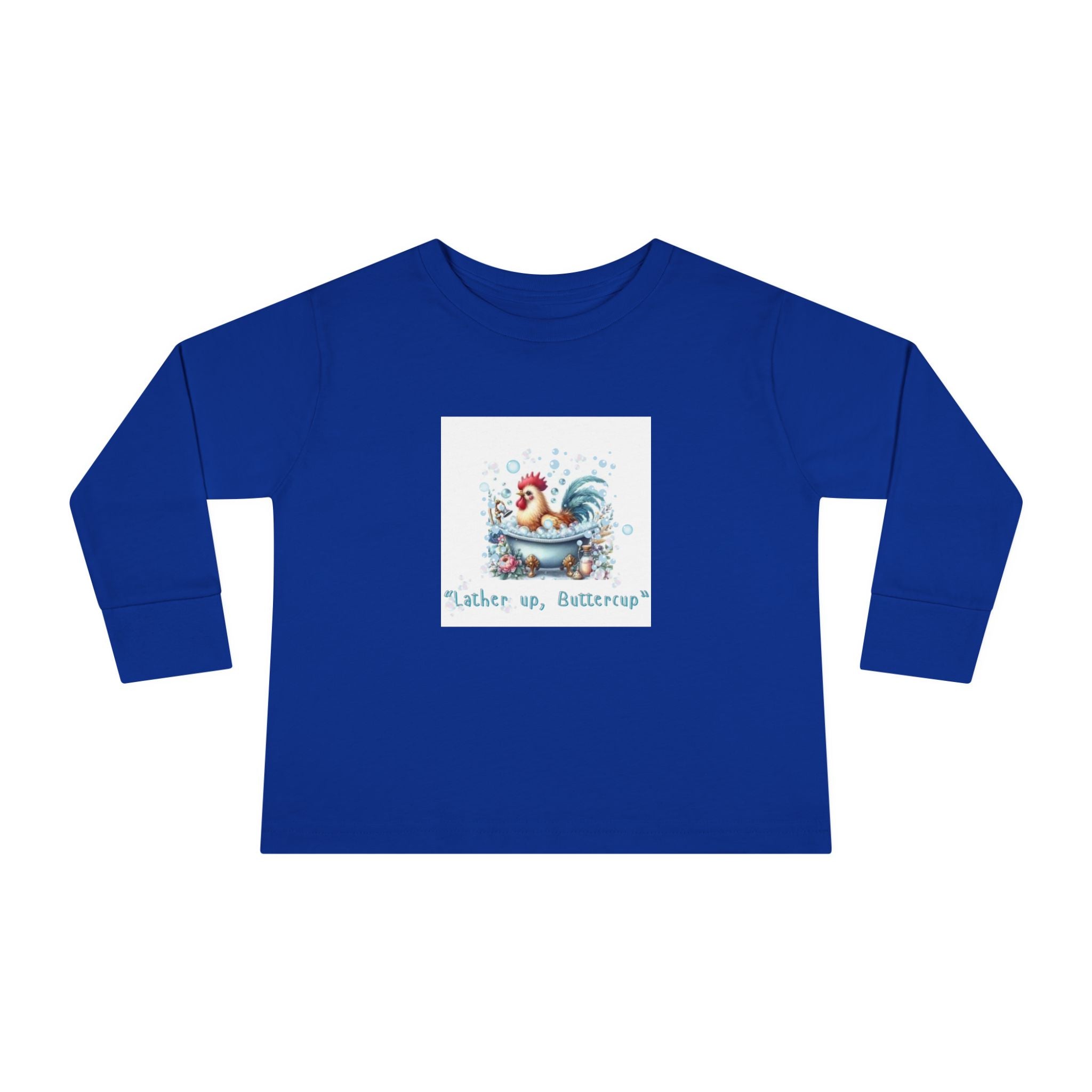 Cute Toddler Long Sleeve Tee with 'Lather up, Buttercup' Design
