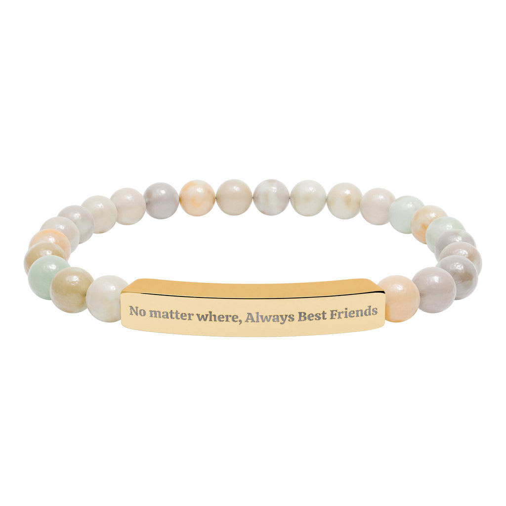 Bracelet Set - Best Friends Natural Stone Stretch Bar Bracelet