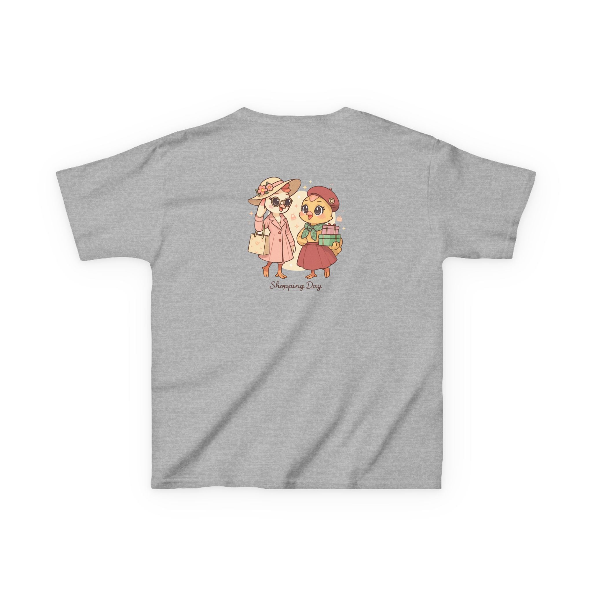 Kids Tee — Vintage Hens in Hats Illustration (Back Print)
