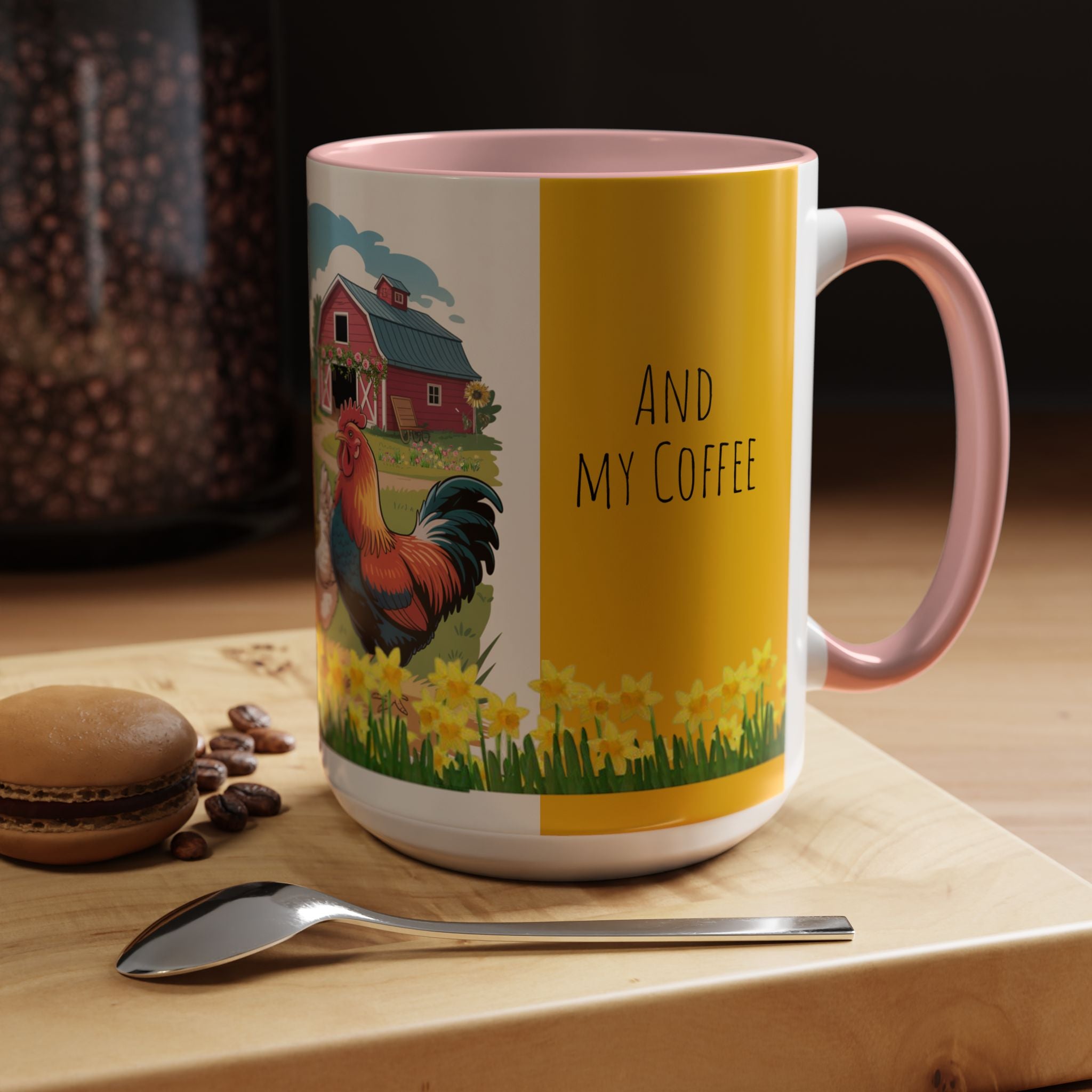 Farmhouse Chic Accent Coffee Mug - "And My Coffee" Design