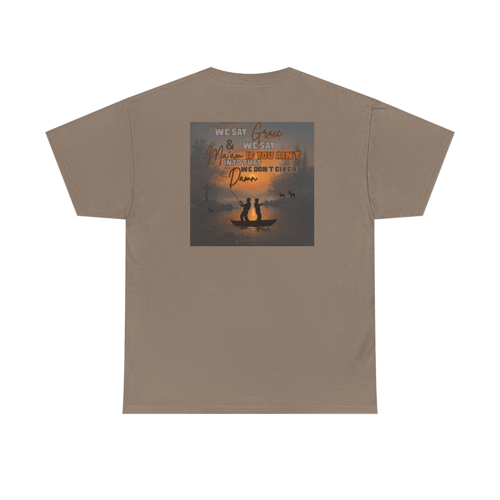 Men Heavy Cotton Tee, Cozy Nature Themed Shirt, Perfect for Camping Trips, Great Gift for Outdoor Lovers, Rustic Fall Style