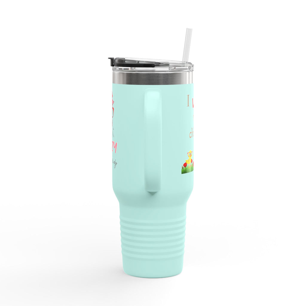 Crazy Chicken Lady Design, Insulated Travel Mug, 40oz