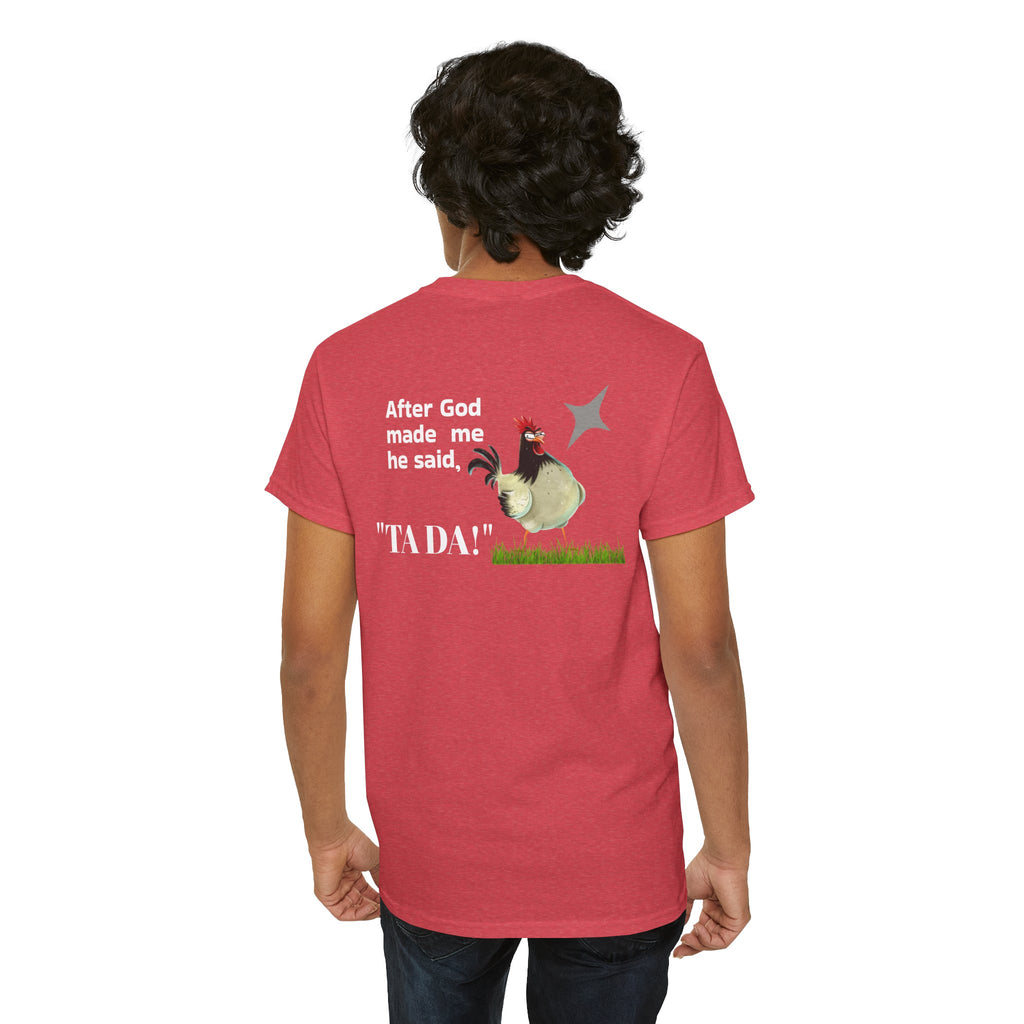 Funny Rooster Graphic Tee - Men Heavy Cotton Shirt