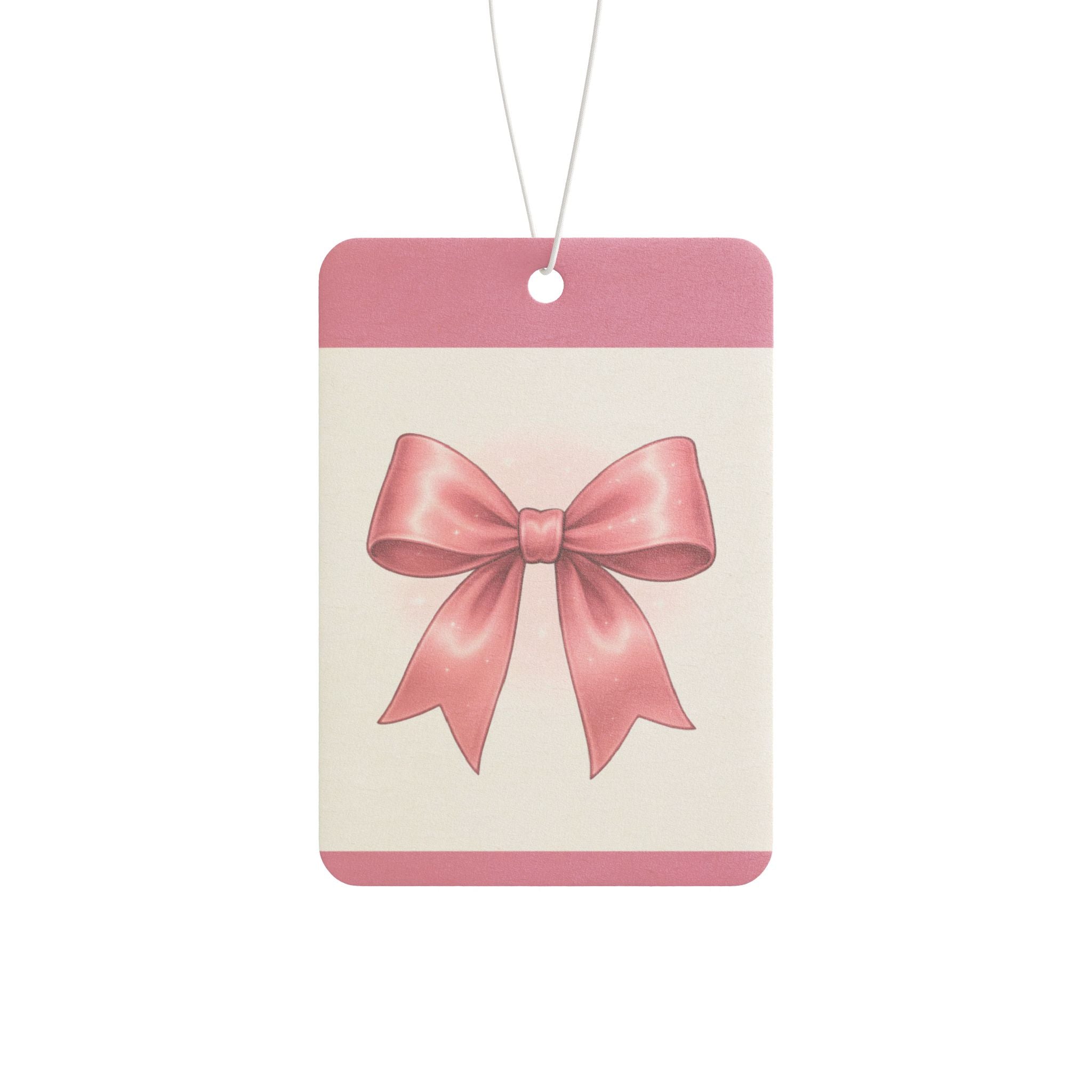 Pink Ribbon Car Air Freshener — Cute Decorative Scented Ornament