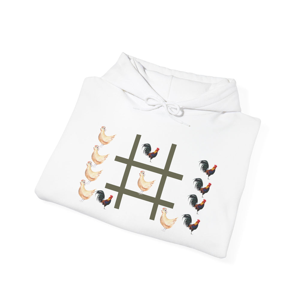 Cozy Chic Tic Tac Toe Hooded Sweatshirt | Cozy Unisex Hoodie, Fun Graphic Sweatshirt, Game Night Apparel, Gift for Gamers, Casual Wear