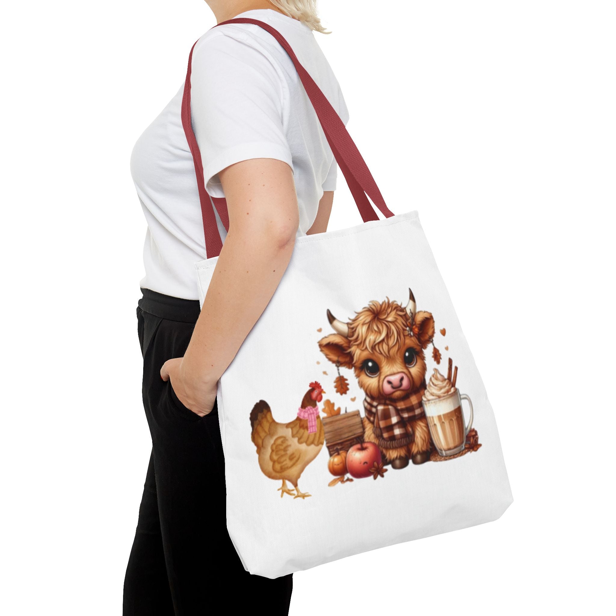 Friends- Cute Cow & Chicken Tote Bag for Farm Lovers, Harvest Market Bag