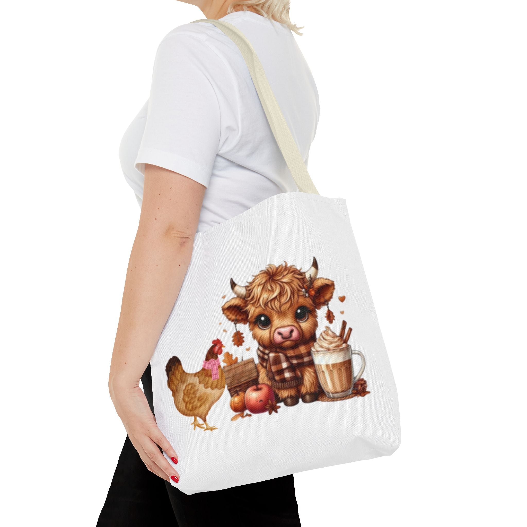 Friends- Cute Cow & Chicken Tote Bag for Farm Lovers, Harvest Market Bag