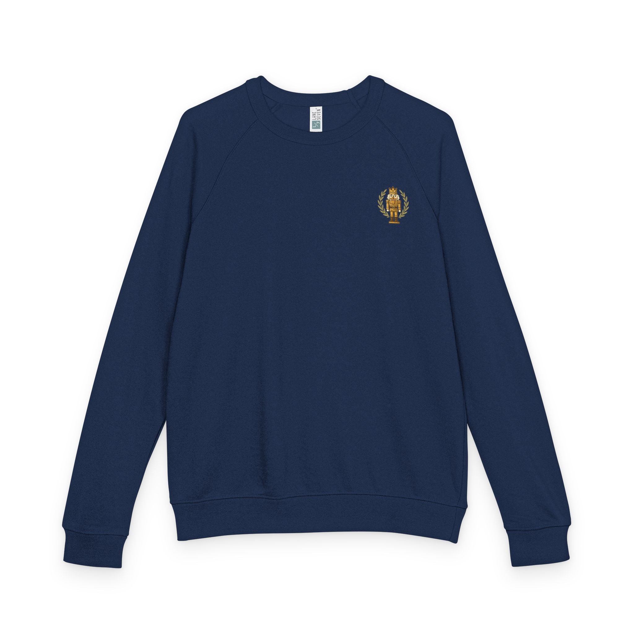 Gold Crest Crewneck Sweatshirt — Vintage Emblem Raglan Pullover