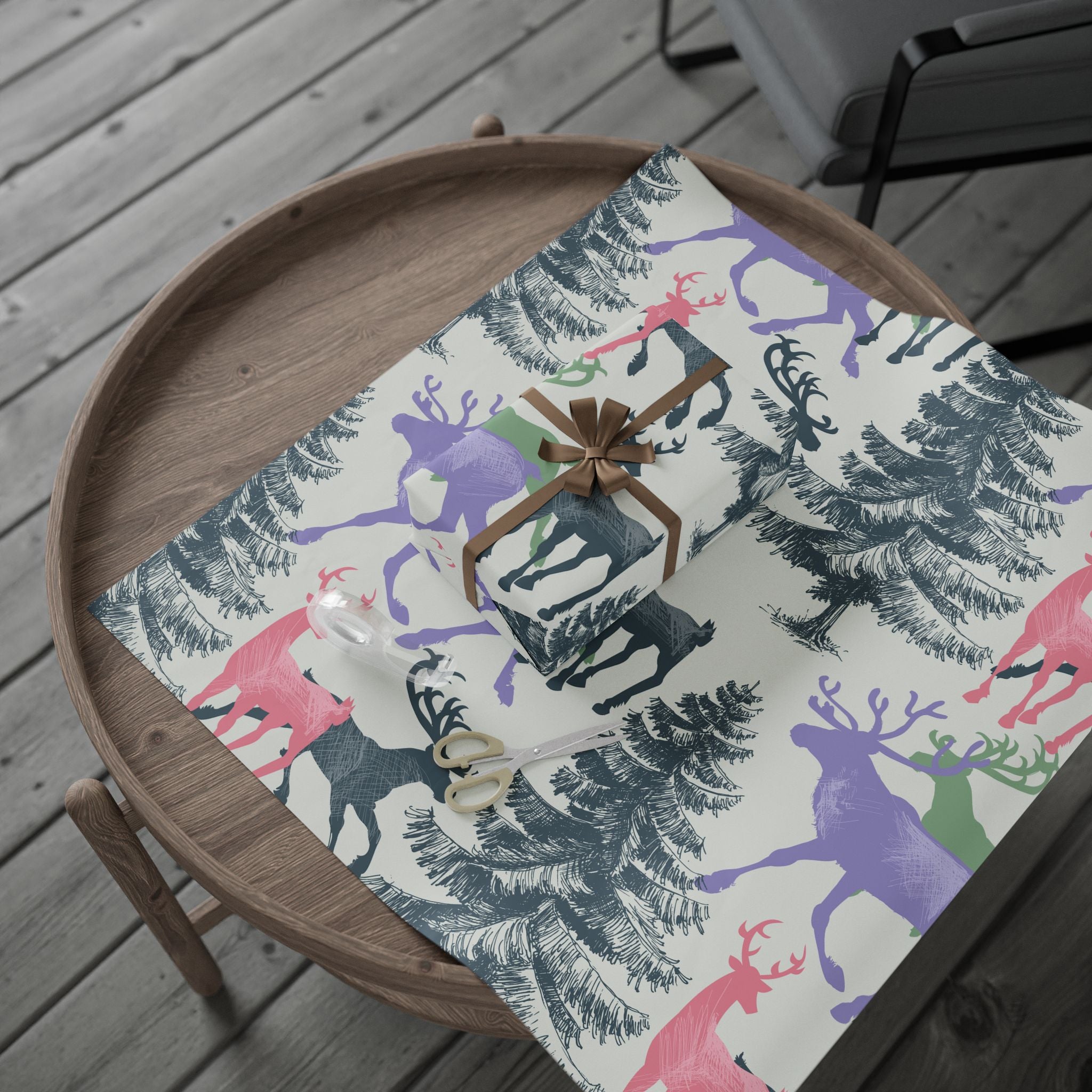 Whimsical Reindeer Wrapping Paper for Holidays