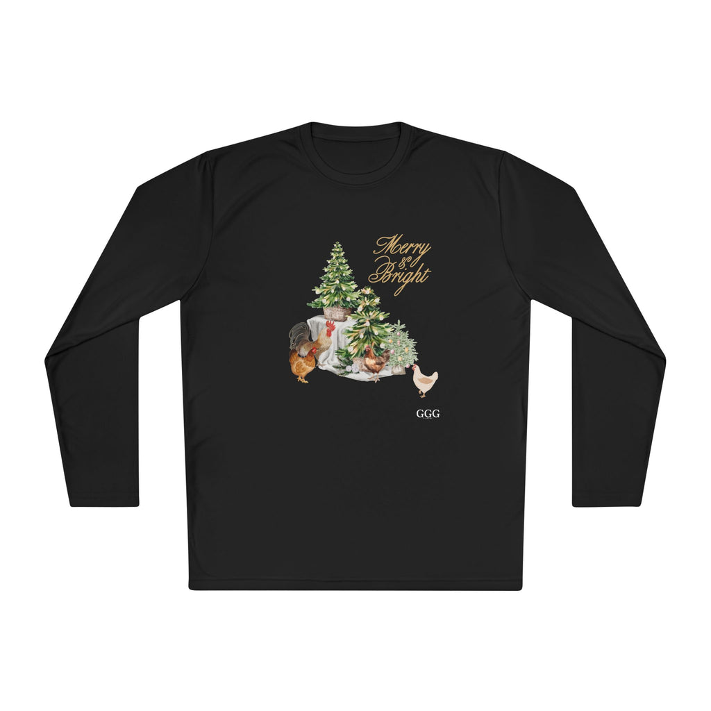 Ladies Merry and Bright Long Sleeve Tee - Chicken Lovers