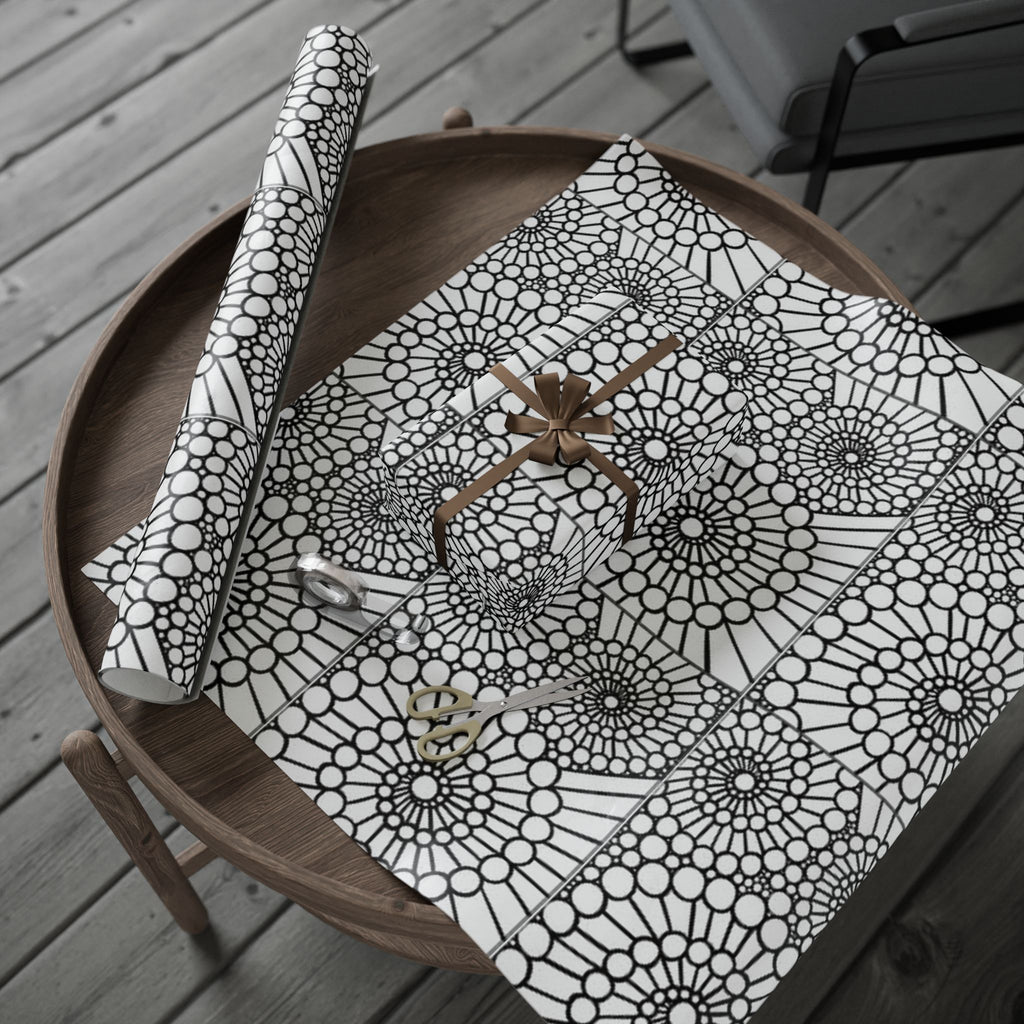 Elegant Geometric Wrapping Paper, Gift Wrap for All Occasions, Modern Black and White Pattern, Birthday, Wedding, Holiday Wrap