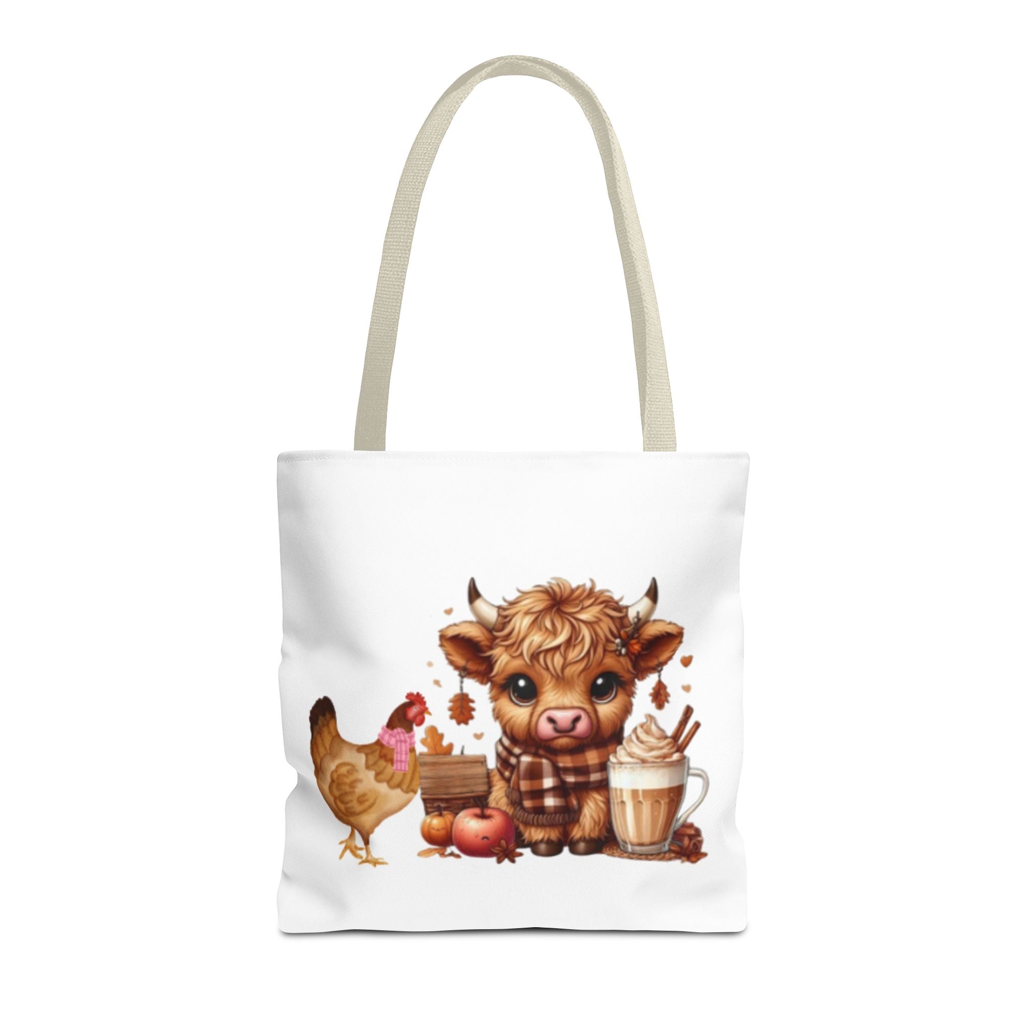 Friends- Cute Cow & Chicken Tote Bag for Farm Lovers, Harvest Market Bag