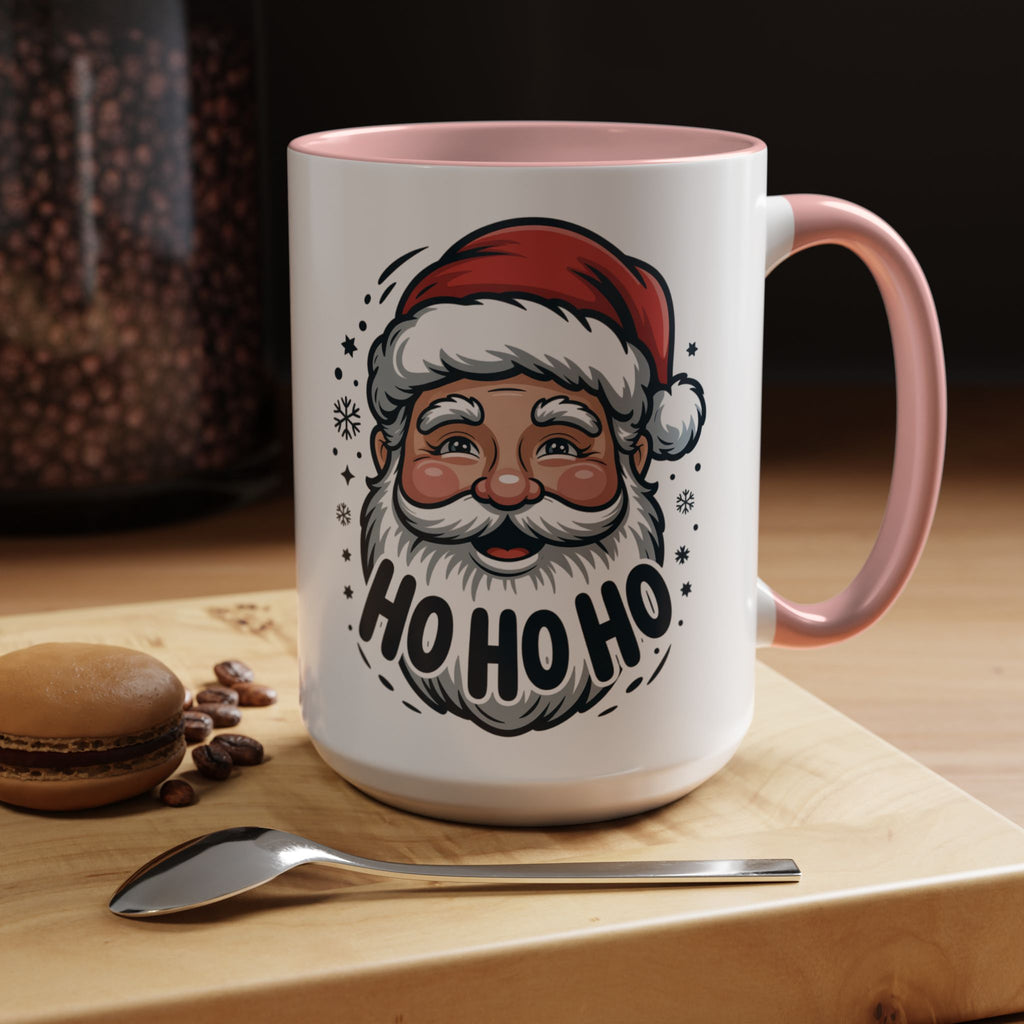 Santa "Ho Ho Ho" Accent Coffee Mug — Festive Holiday Christmas Gift (11/15oz)