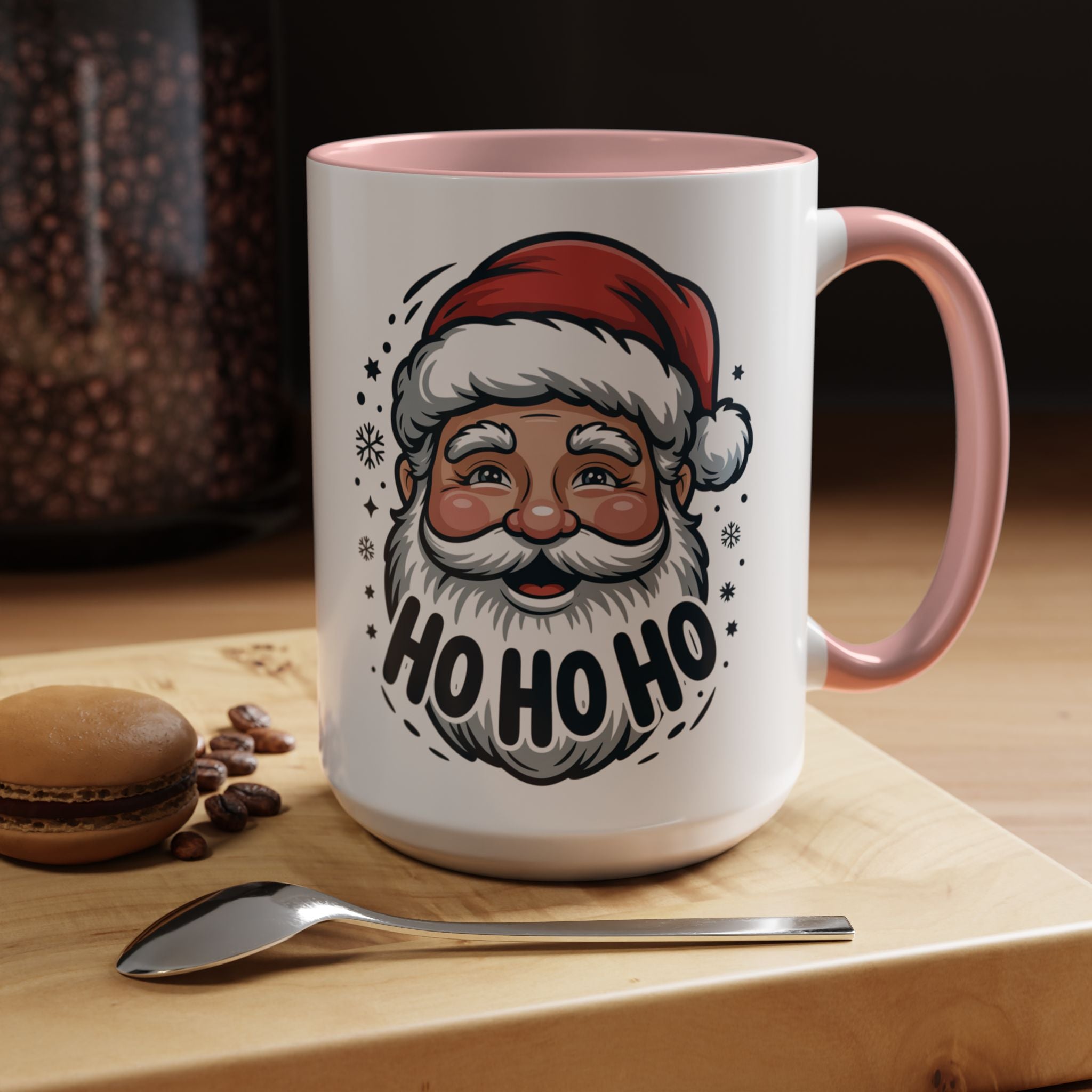 Santa "Ho Ho Ho" Accent Coffee Mug — Festive Holiday Christmas Gift (11/15oz)
