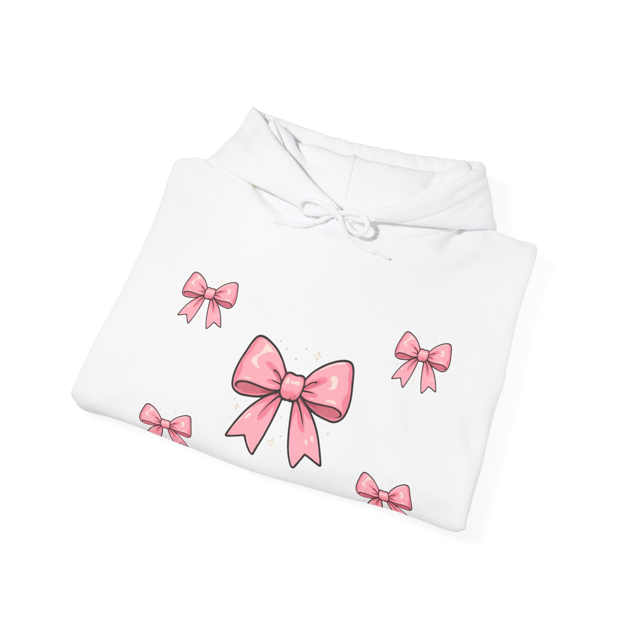 Pink Ribbon Bow Hoodie — Cute Pastel Bow Graphic Sweatshirt