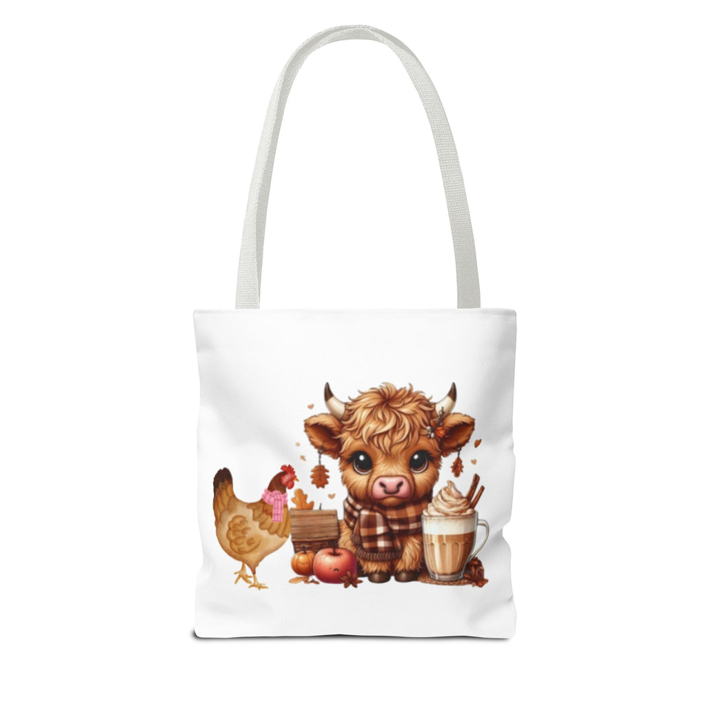 Friends- Cute Cow & Chicken Tote Bag for Farm Lovers, Harvest Market Bag